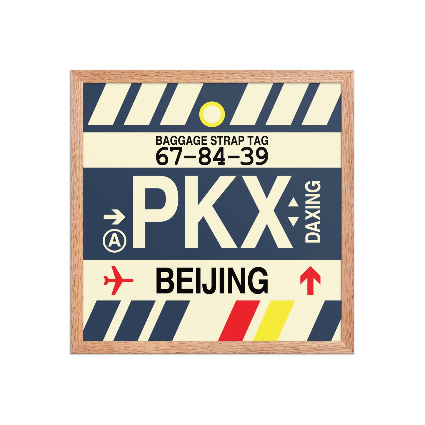 PKX Beijing Framed Print • Jet Age Baggage Tag Design • YHM Designs - Image 12