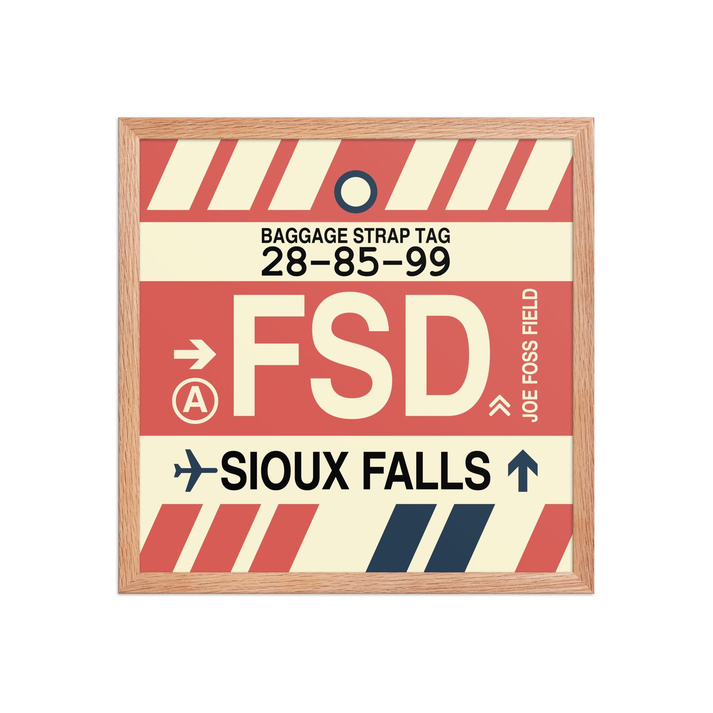 FSD Sioux Falls Framed Print • Jet Age Baggage Tag Design • YHM Designs - Image 12