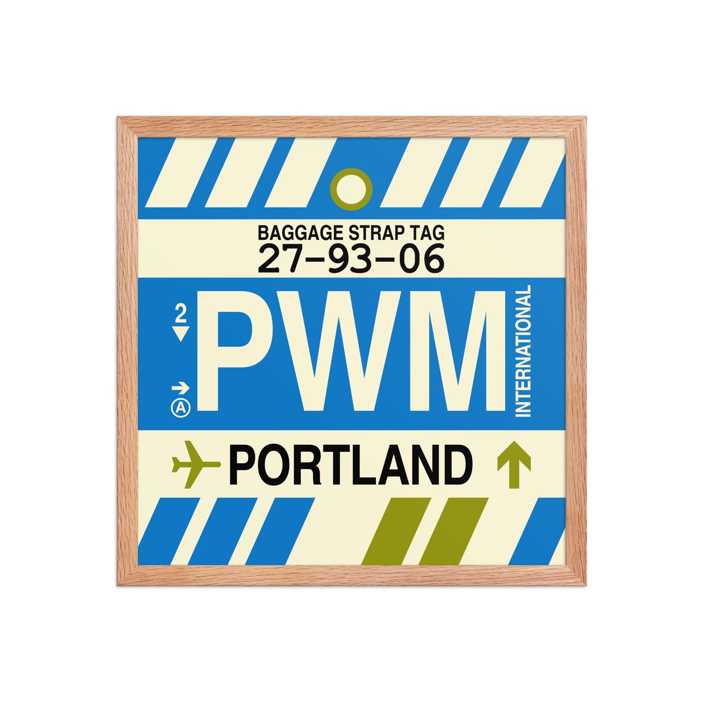 PWM Portland Framed Print • Jet Age Baggage Tag Design • YHM Designs - Image 12