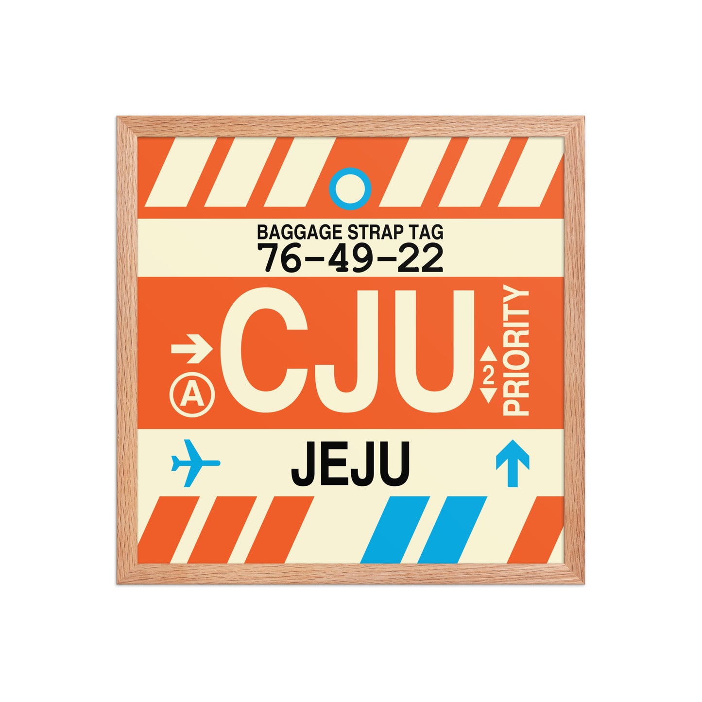 CJU Jeju Framed Print • Jet Age Baggage Tag Design • YHM Designs - Image 09