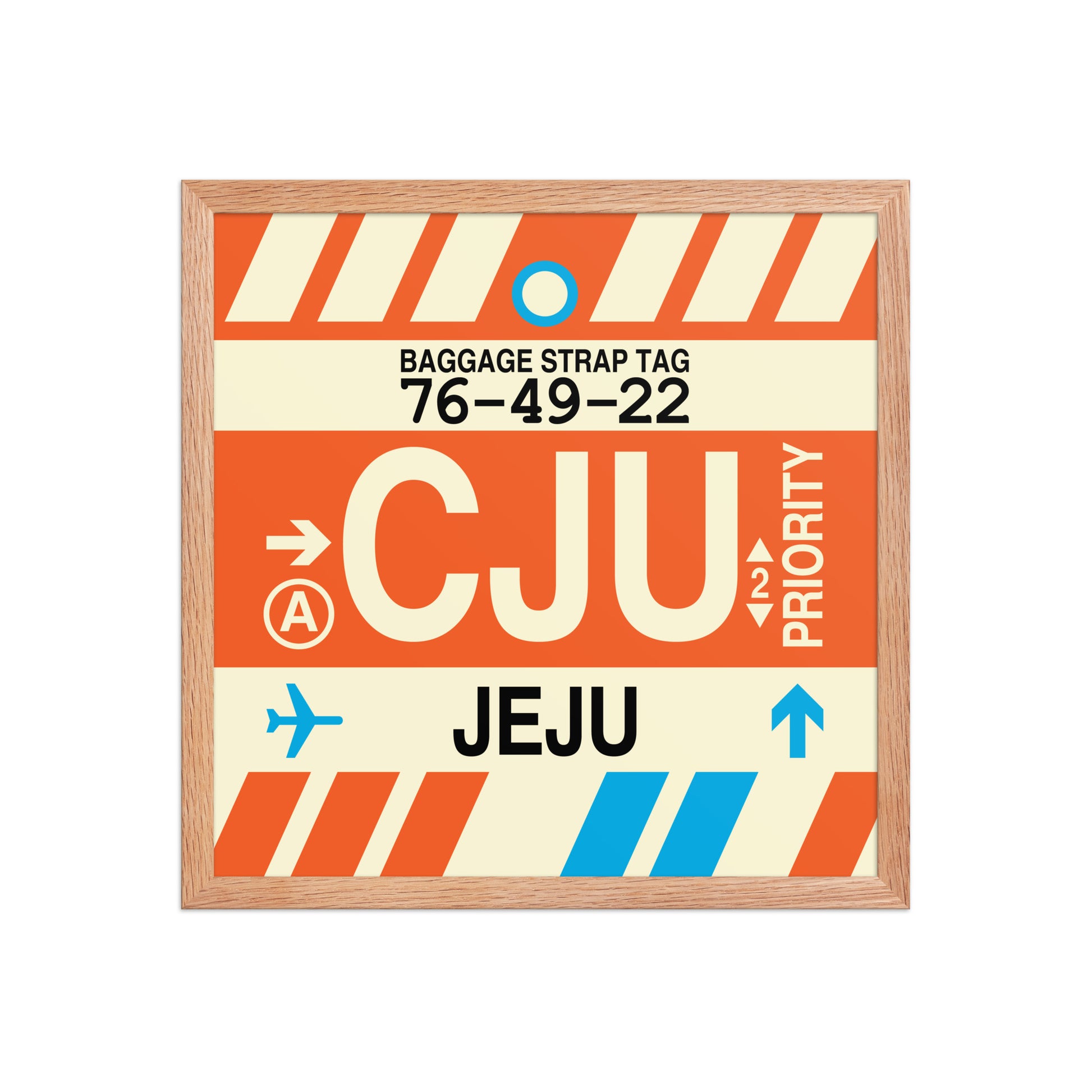 CJU Jeju Framed Print • Jet Age Baggage Tag Design • YHM Designs - Image 09