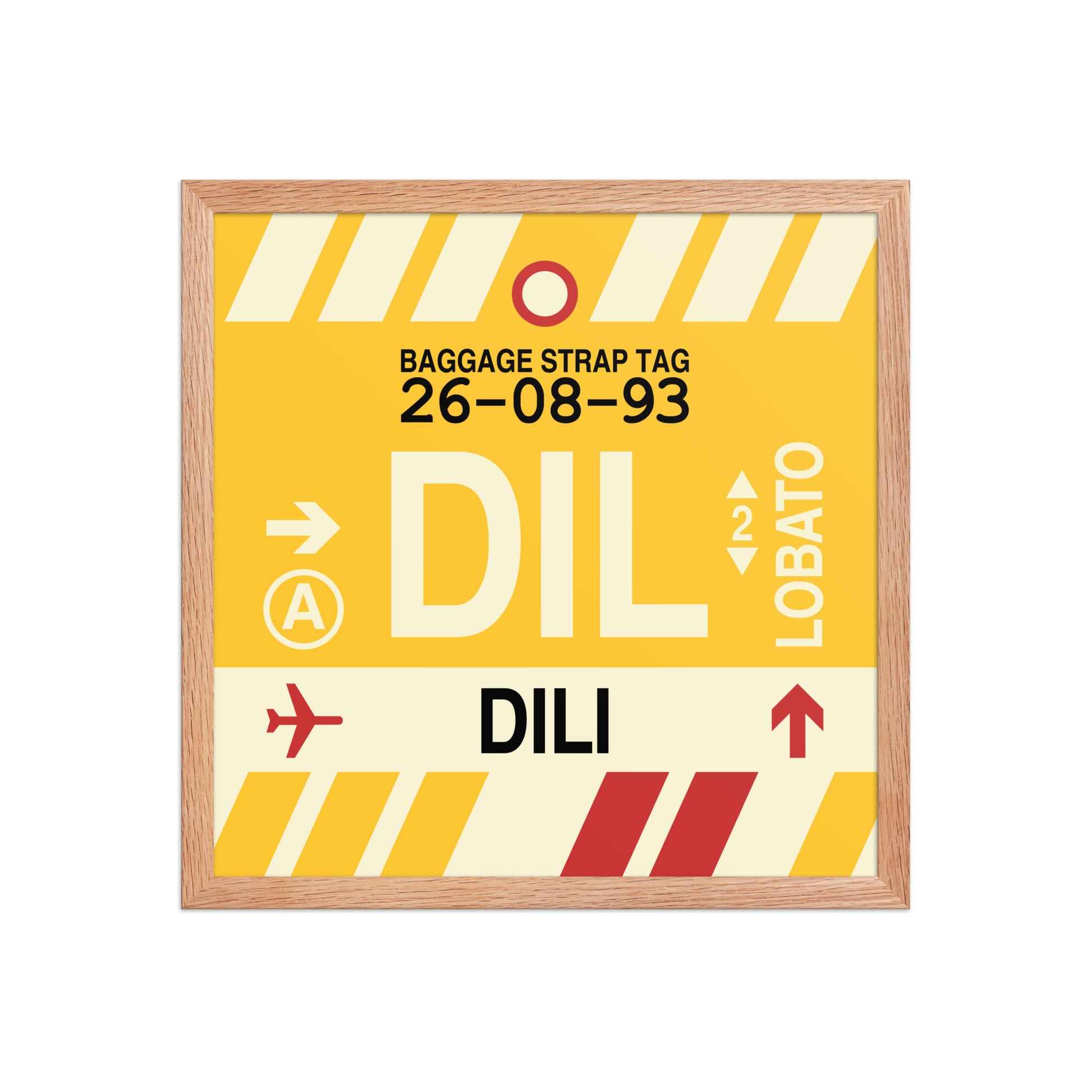 DIL Dili Framed Print • Jet Age Baggage Tag Design • YHM Designs - Image 09
