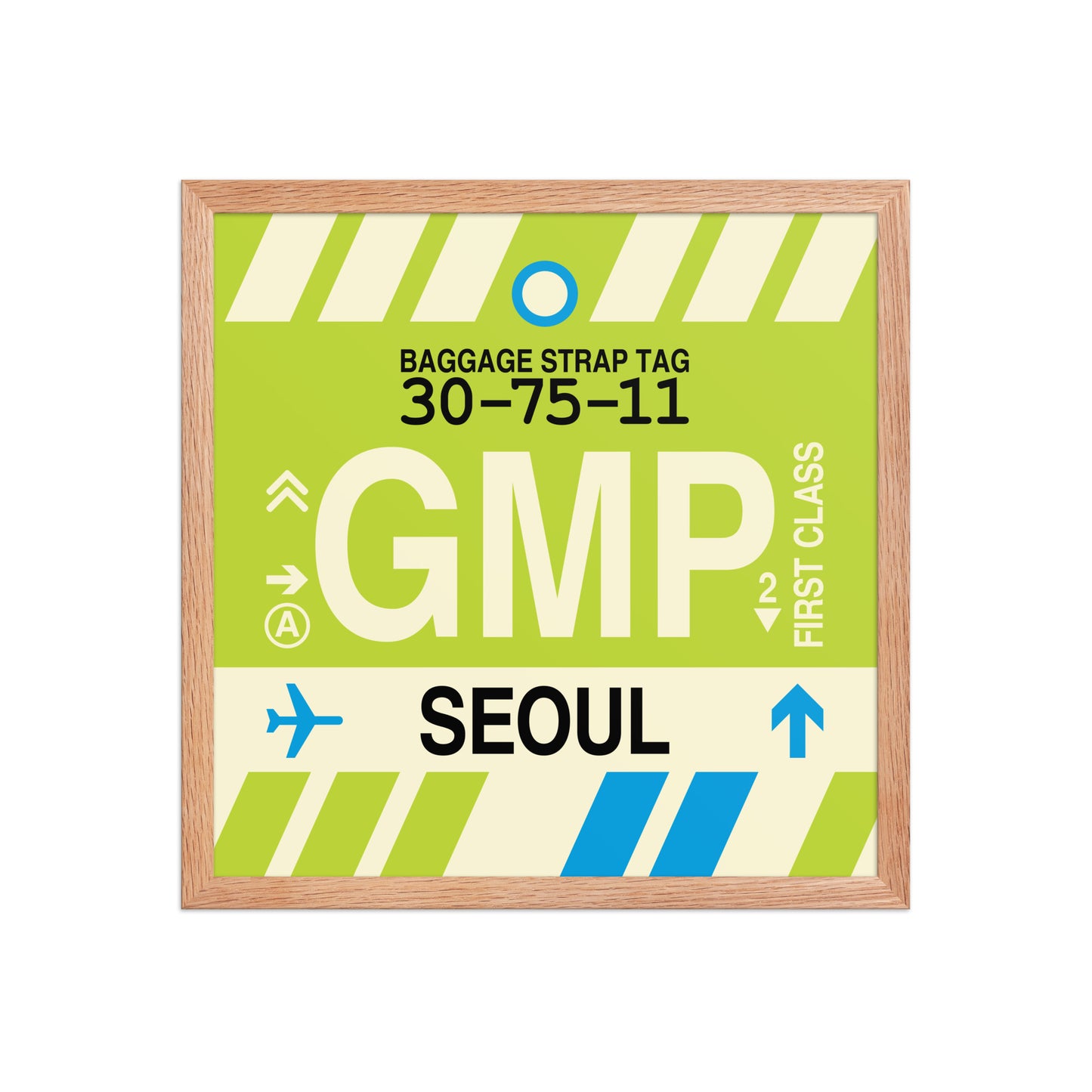 GMP Seoul Framed Print • Jet Age Baggage Tag Design • YHM Designs - Image 09