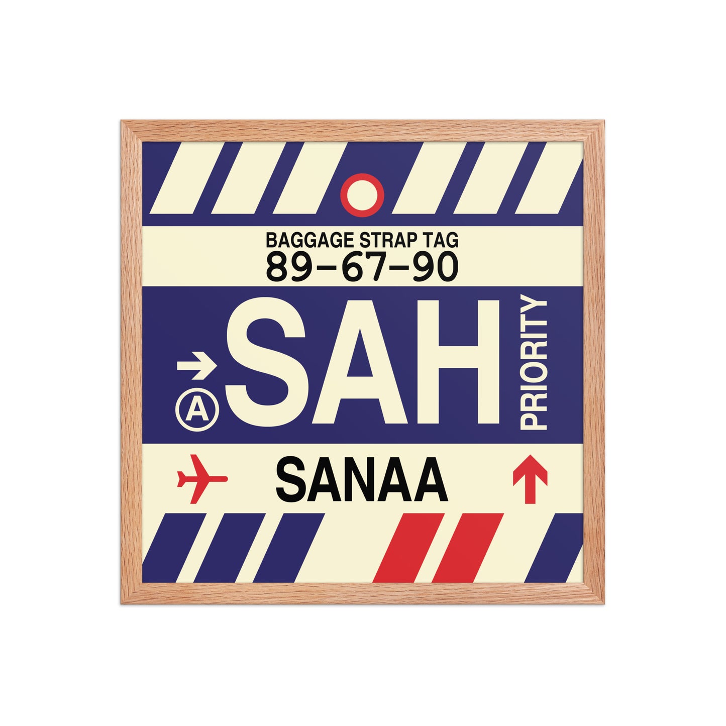 SAH Sanaa Framed Print • Jet Age Baggage Tag Design • YHM Designs - Image 09