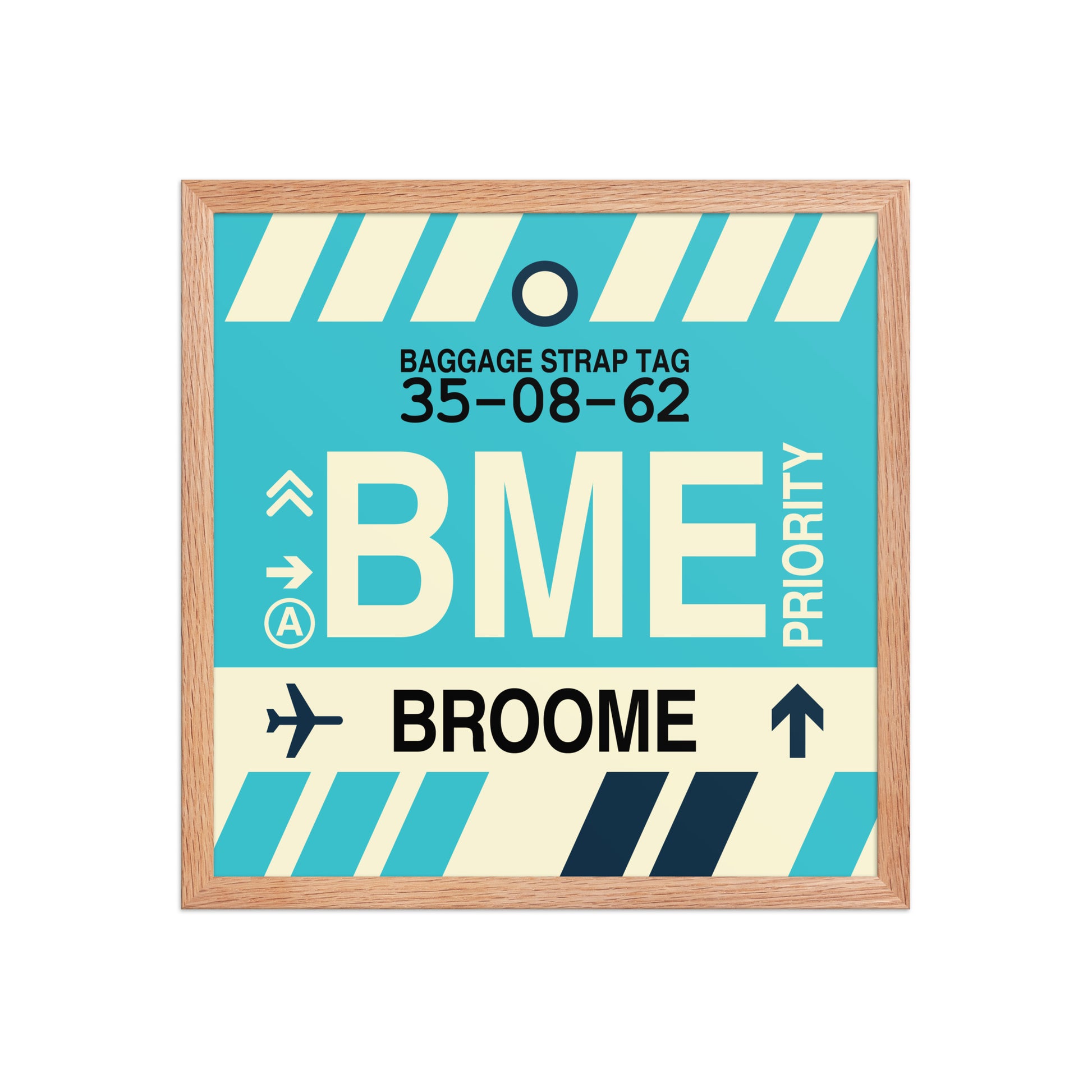 BME Broome Framed Print • Jet Age Baggage Tag Design • YHM Designs - Image 09