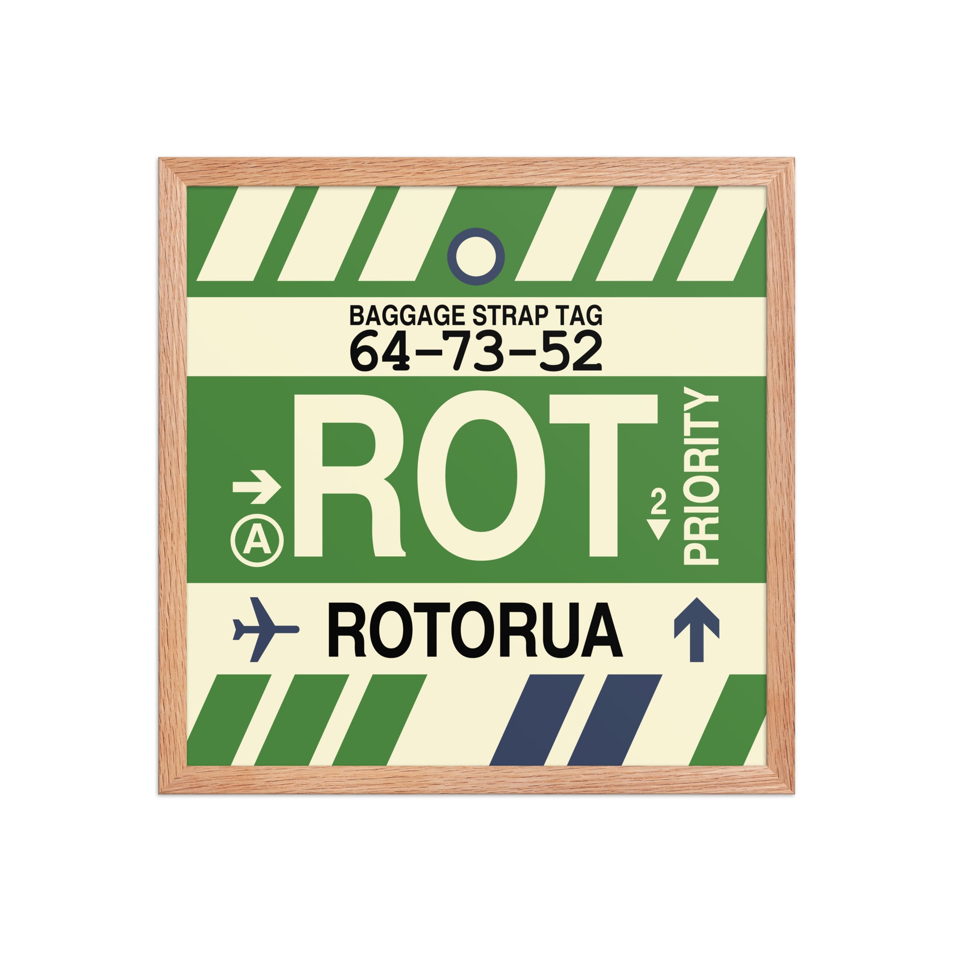 ROT Rotorua Framed Print • Jet Age Baggage Tag Design • YHM Designs - Image 09