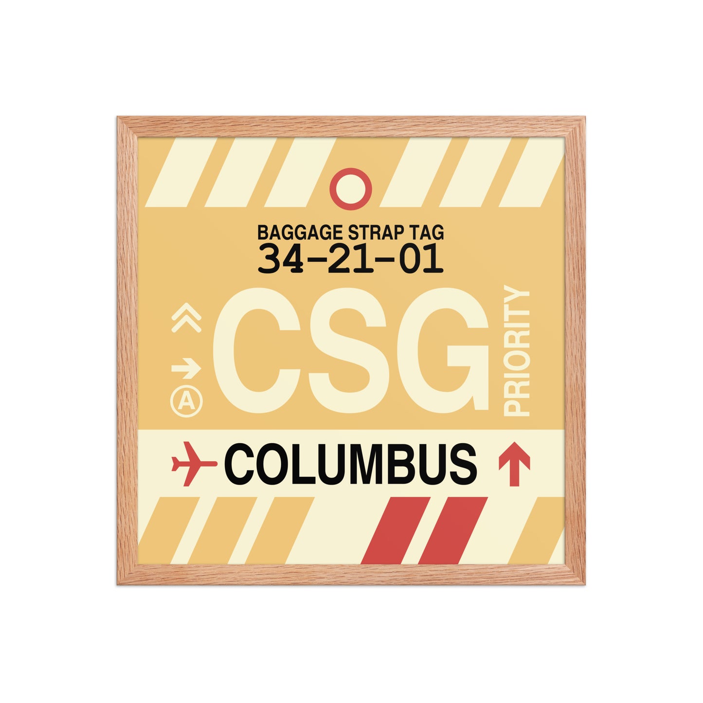 CSG Columbus Framed Print • Jet Age Baggage Tag Design • YHM Designs - Image 09