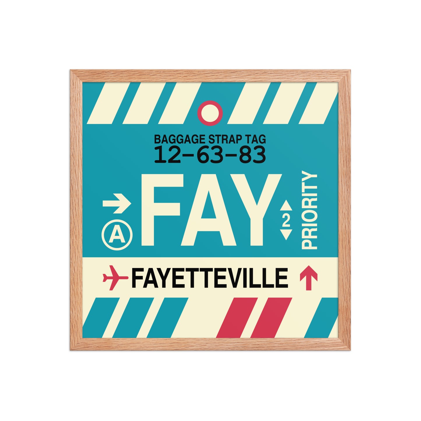 FAY Fayetteville Framed Print • Jet Age Baggage Tag Design • YHM Designs - Image 09