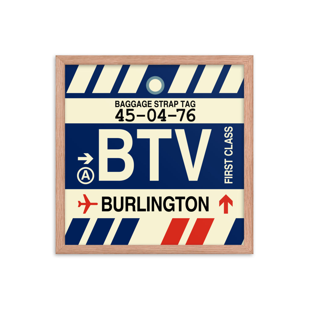 Travel-Themed Framed Print • BTV Burlington • YHM Designs - Image 09
