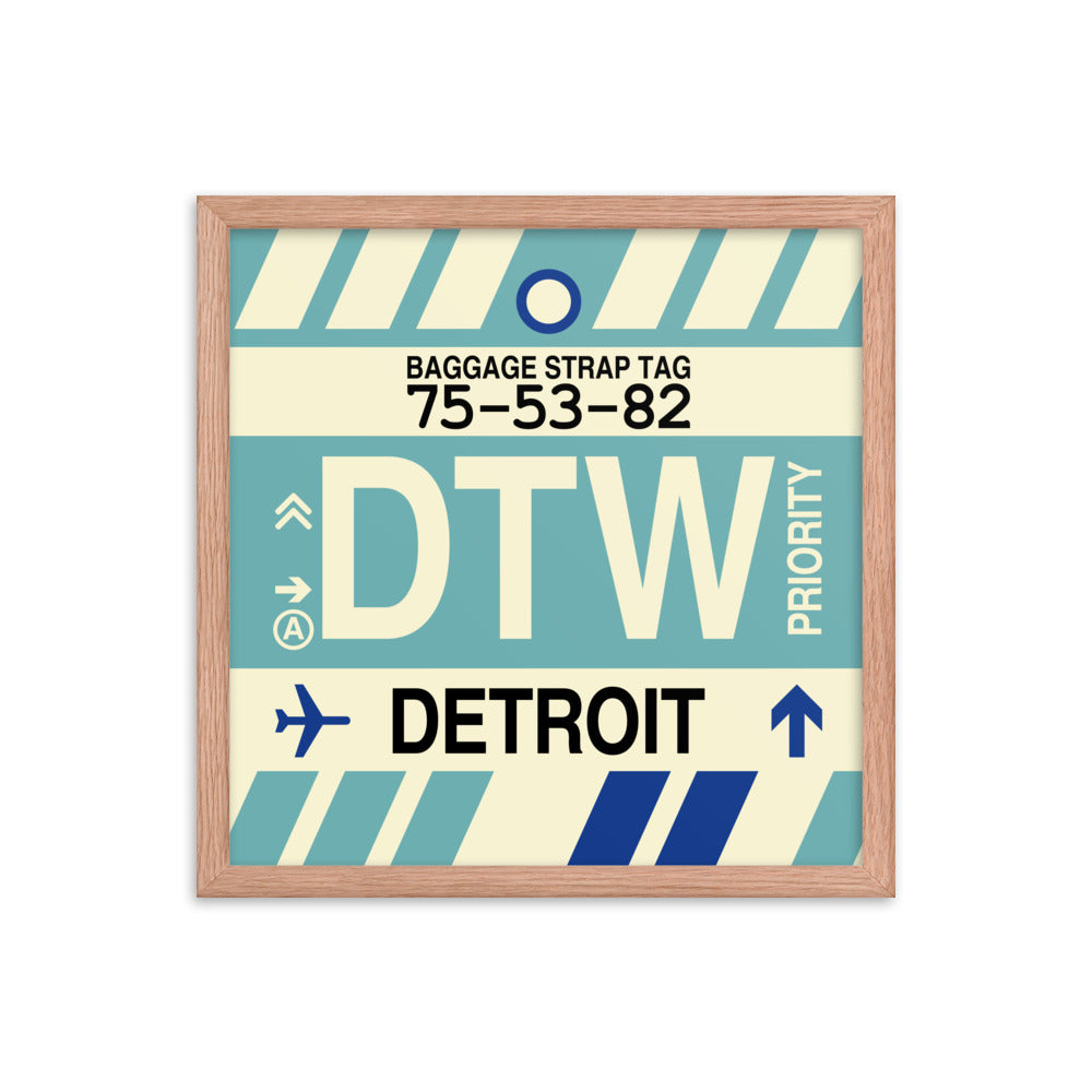 Travel-Themed Framed Print • DTW Detroit • YHM Designs - Image 09