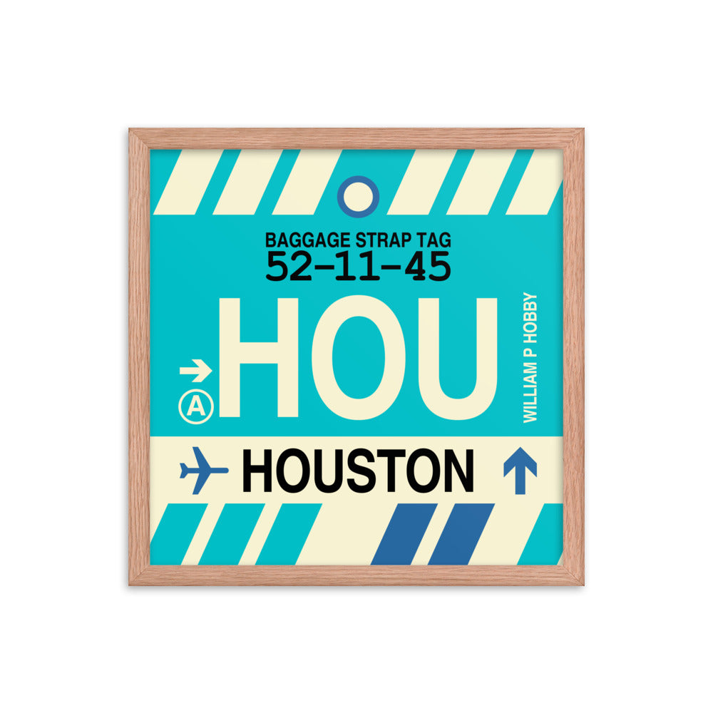 Travel-Themed Framed Print • HOU Houston • YHM Designs - Image 09