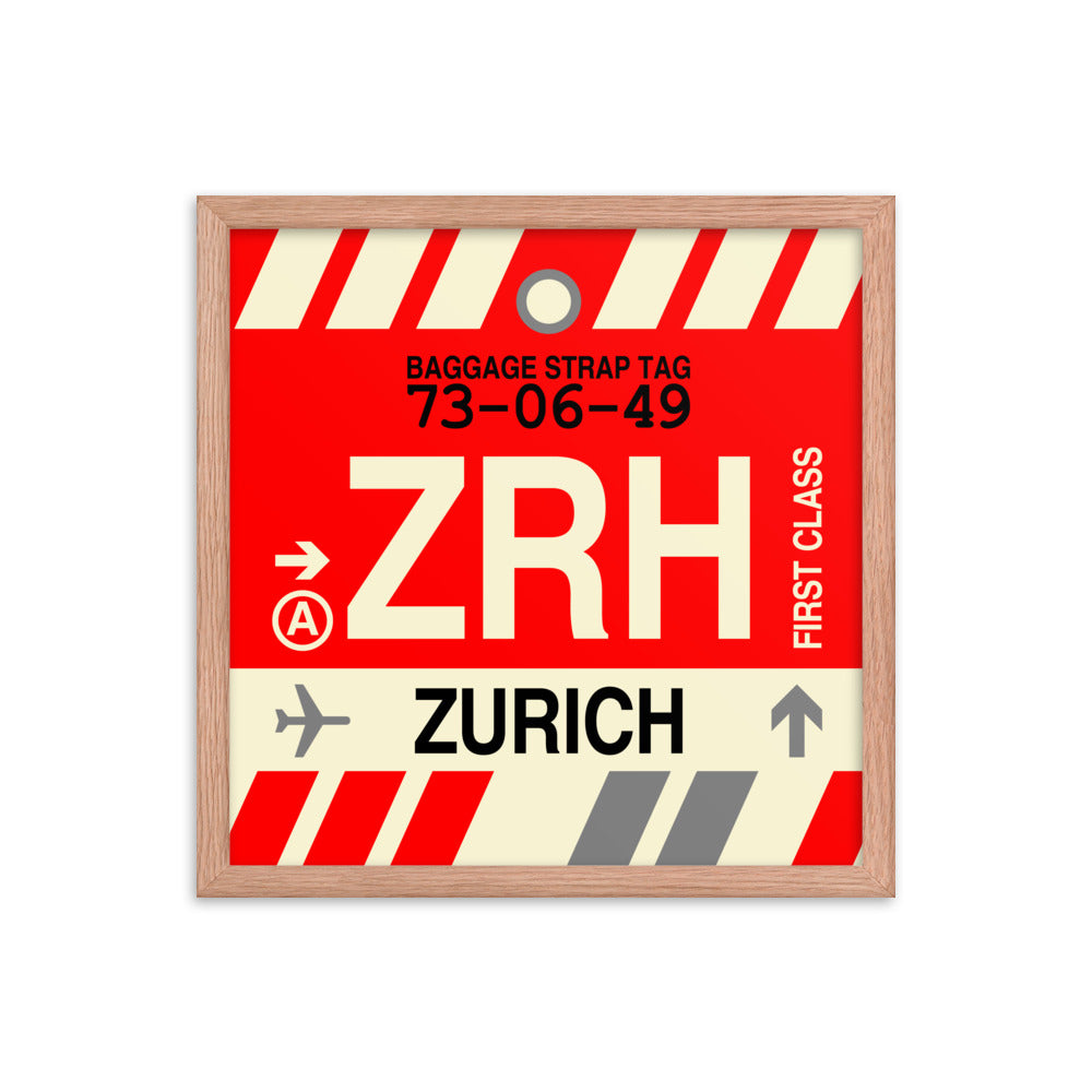 Travel-Themed Framed Print • ZRH Zurich • YHM Designs - Image 09