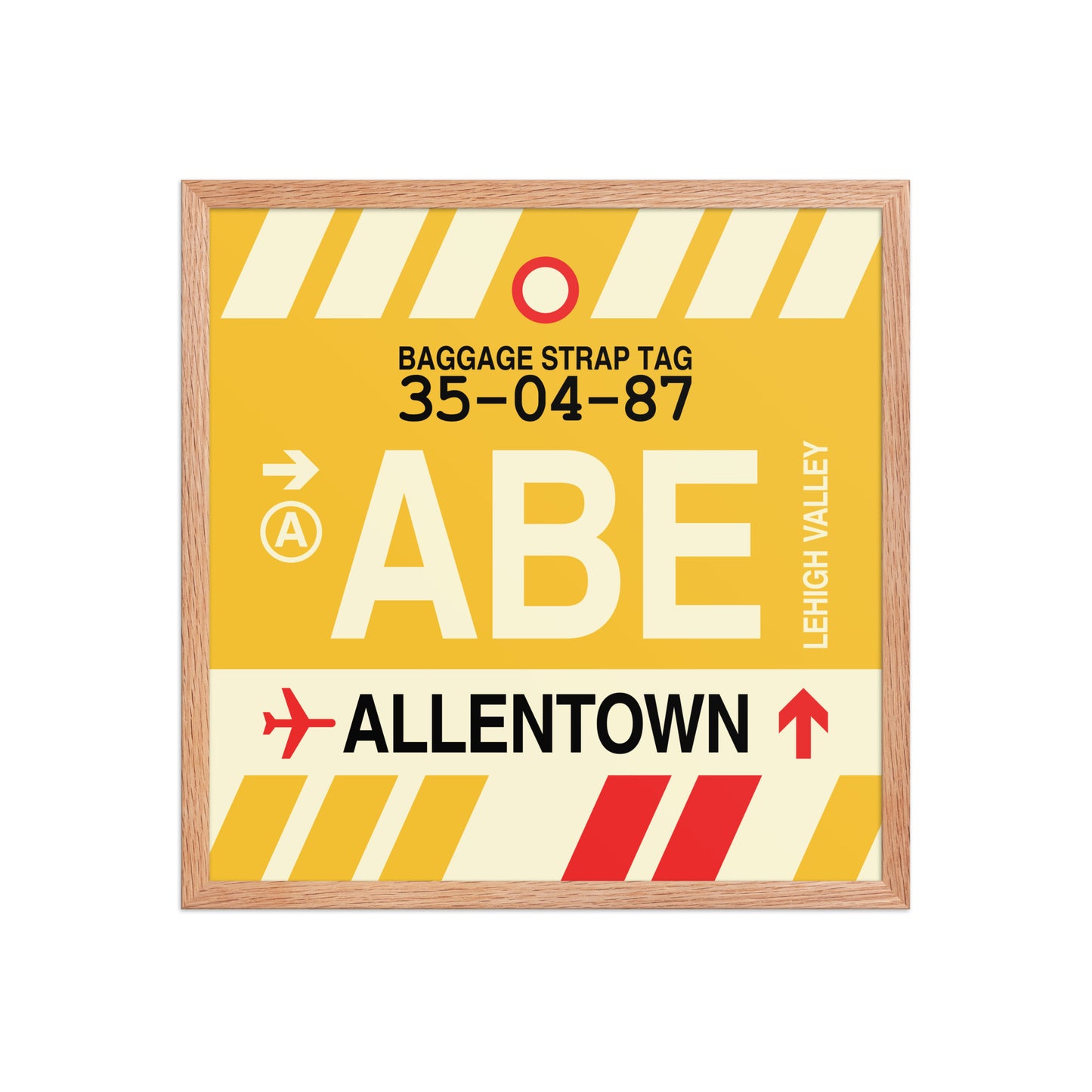 ABE Allentown Framed Print • Jet Age Baggage Tag Design • YHM Designs - Image 10