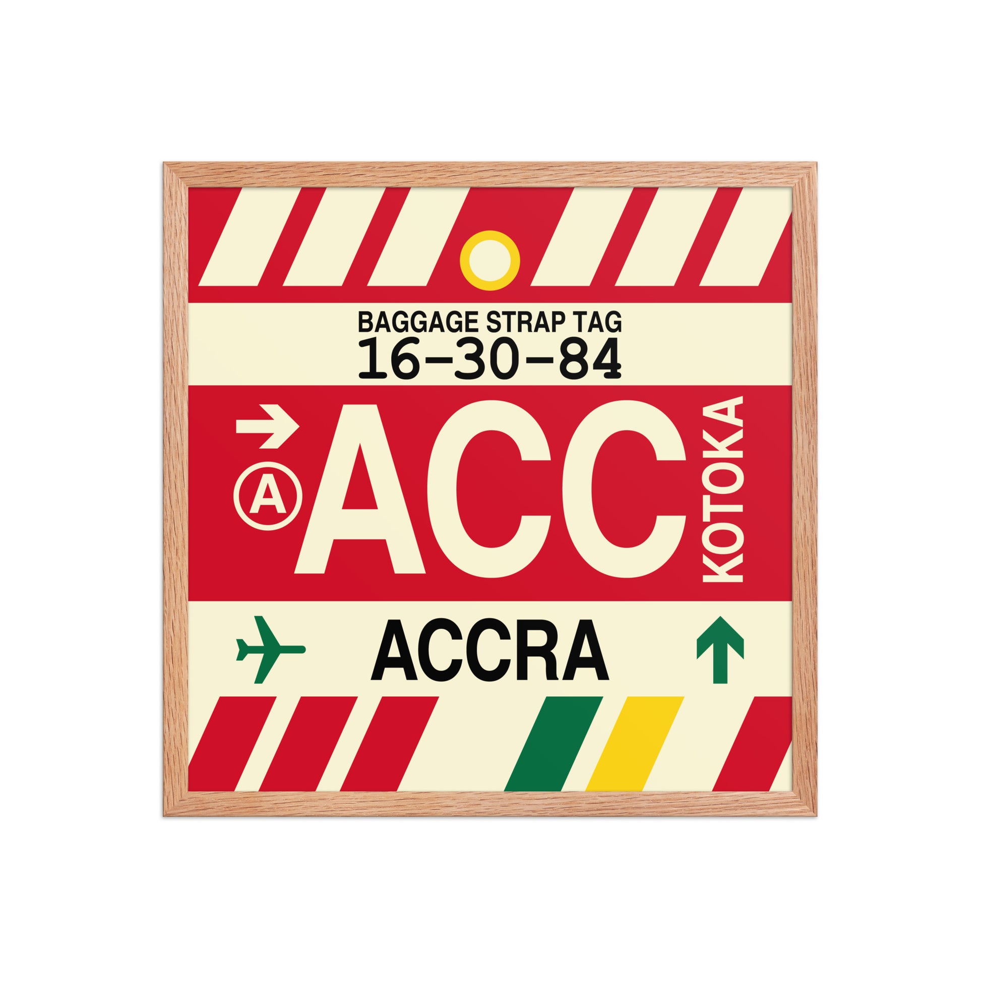 ACC Accra Framed Print • Jet Age Baggage Tag Design • YHM Designs - Image 10