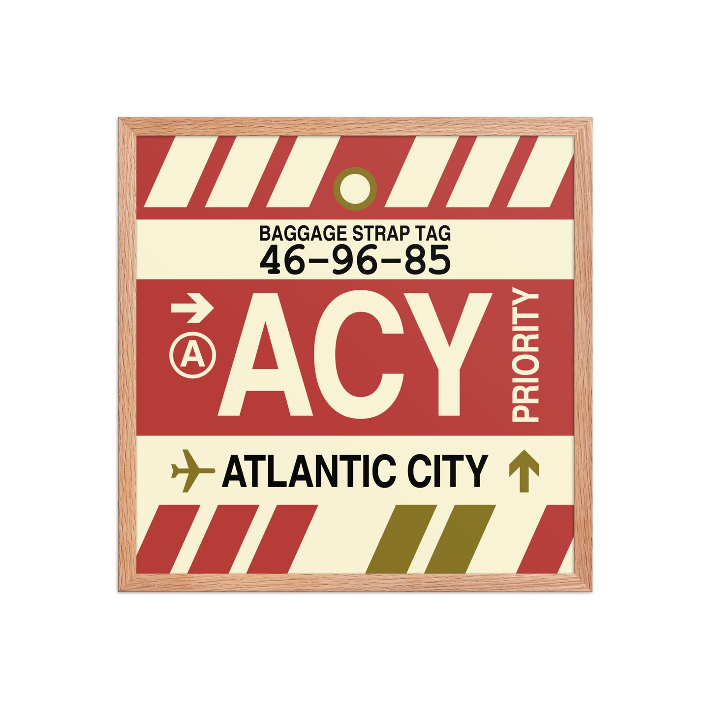 ACY Atlantic City Framed Print • Jet Age Baggage Tag Design • YHM Designs - Image 10