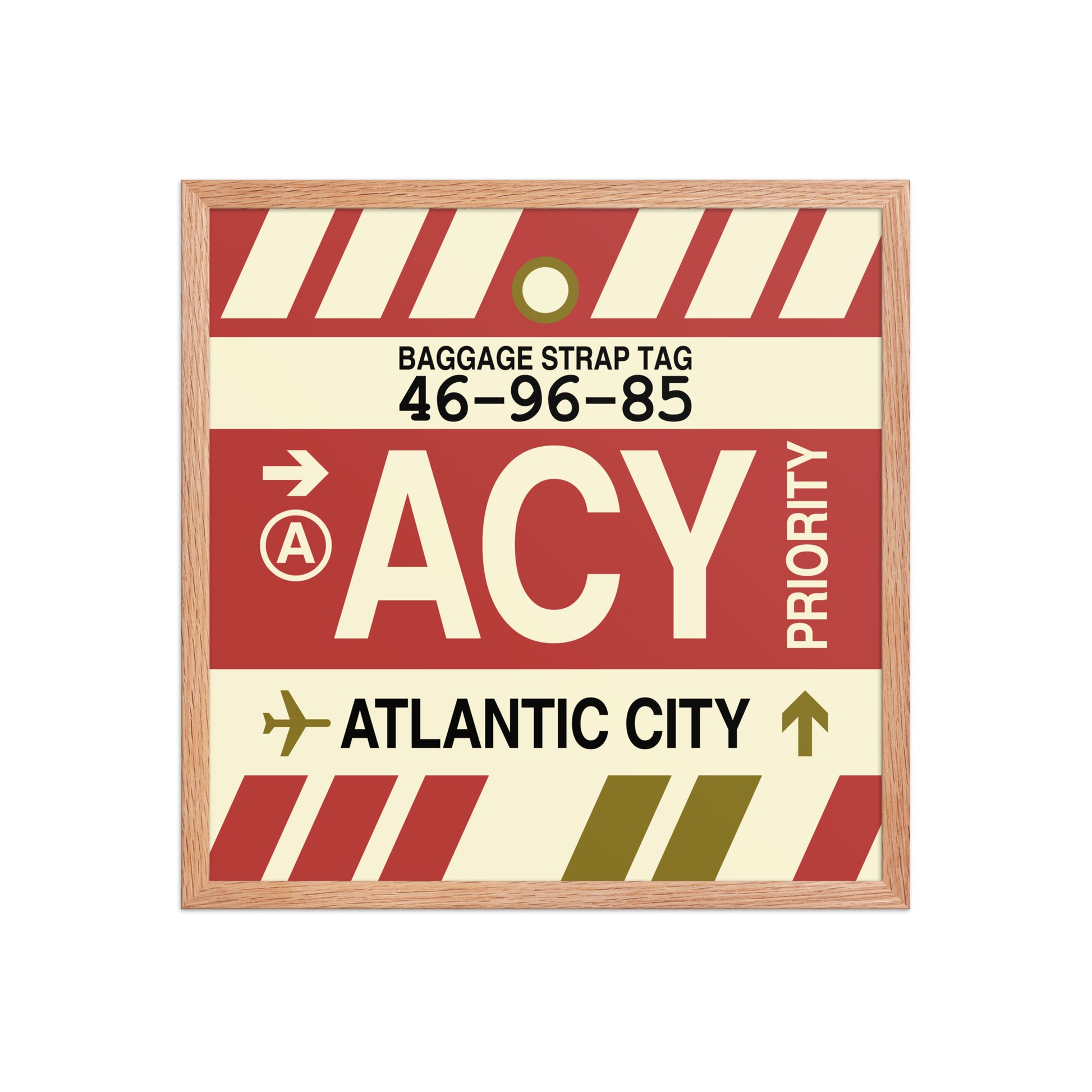 ACY Atlantic City Framed Print • Jet Age Baggage Tag Design • YHM Designs - Image 10