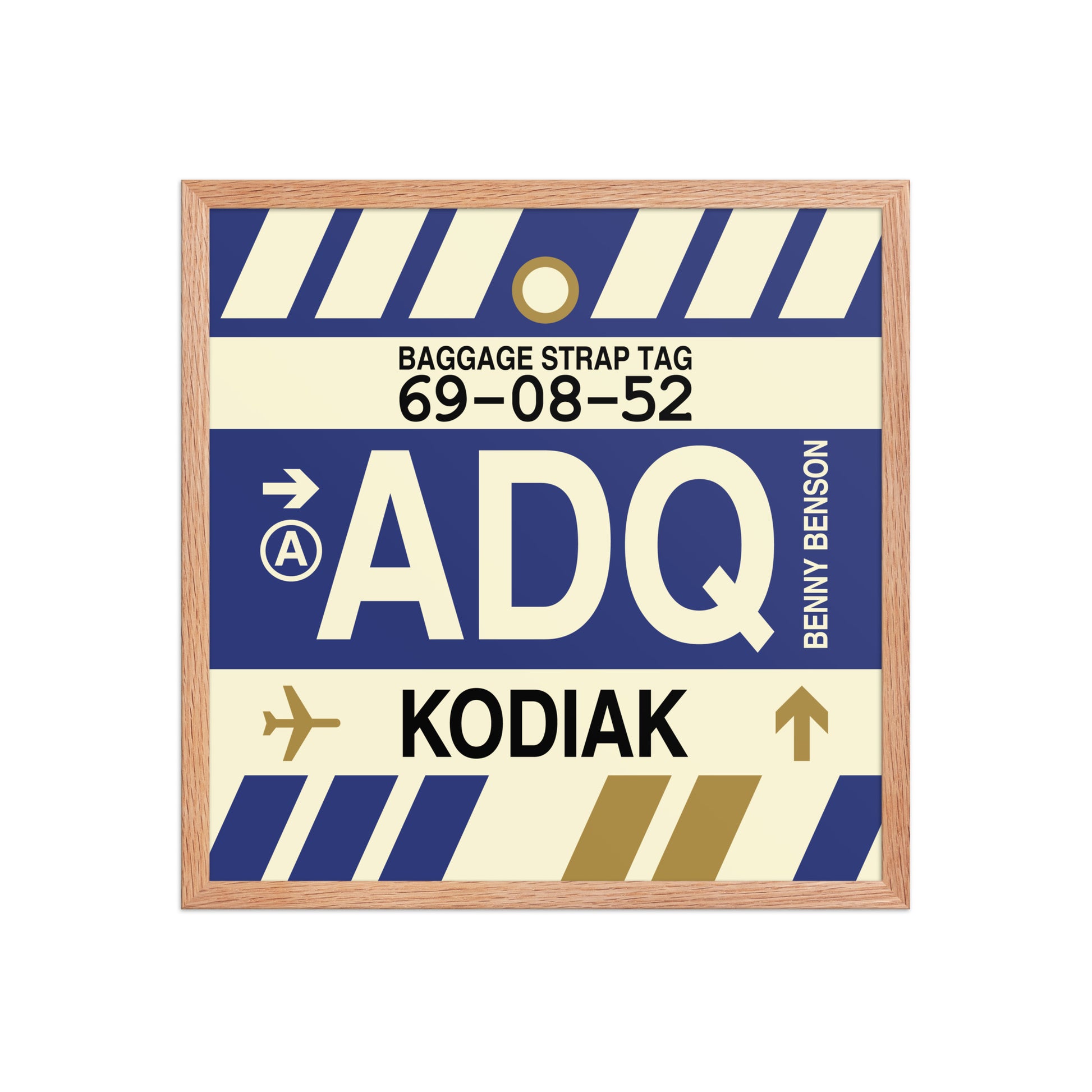 ADQ Kodiak Framed Print • Jet Age Baggage Tag Design • YHM Designs - Image 10
