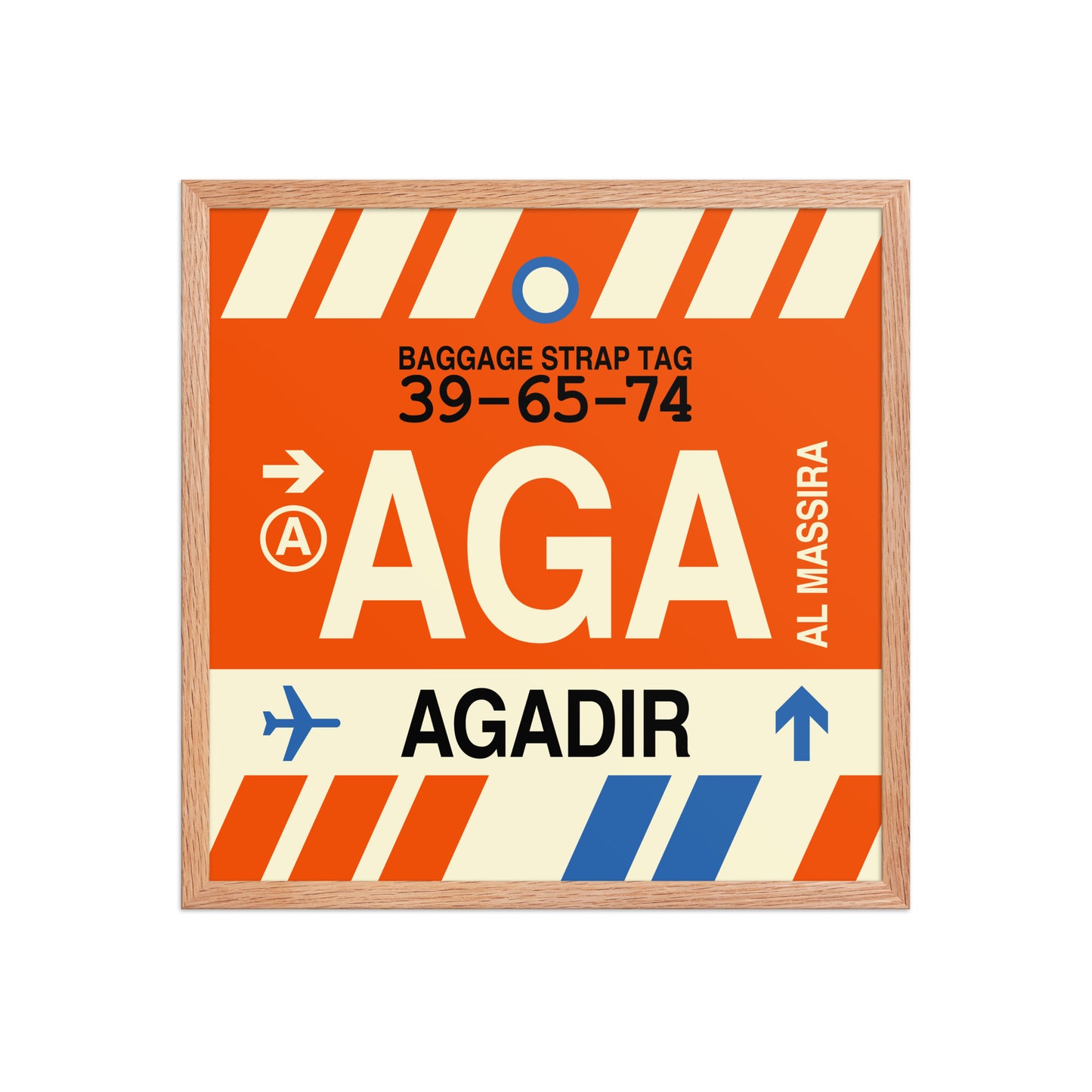 AGA Agadir Framed Print • Jet Age Baggage Tag Design • YHM Designs - Image 10