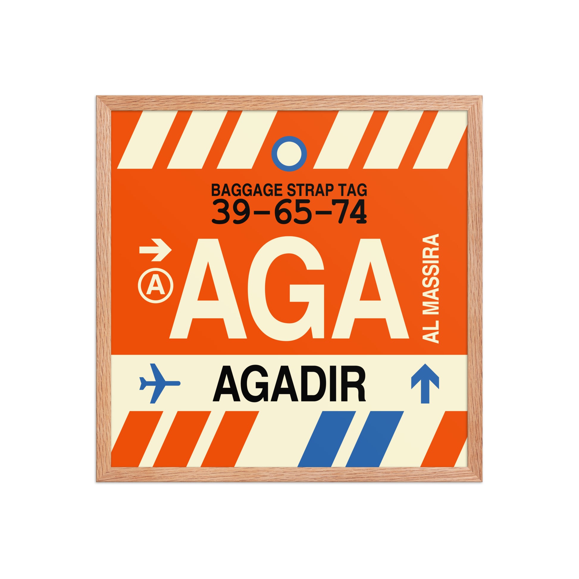 AGA Agadir Framed Print • Jet Age Baggage Tag Design • YHM Designs - Image 10