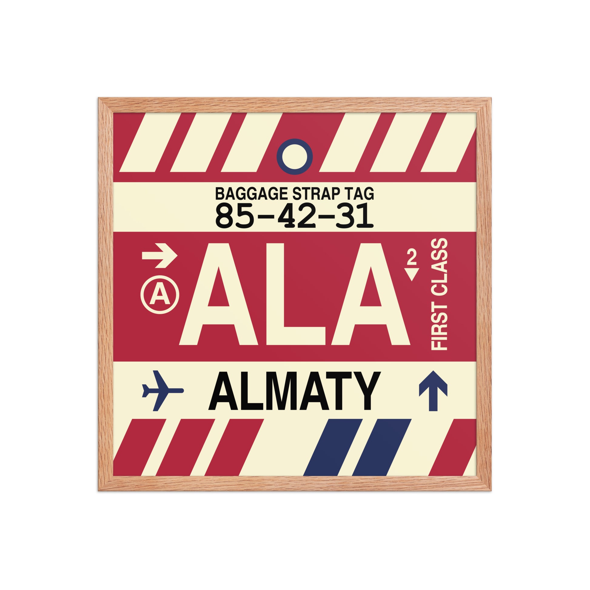 ALA Almaty Framed Print • Jet Age Baggage Tag Design • YHM Designs - Image 10