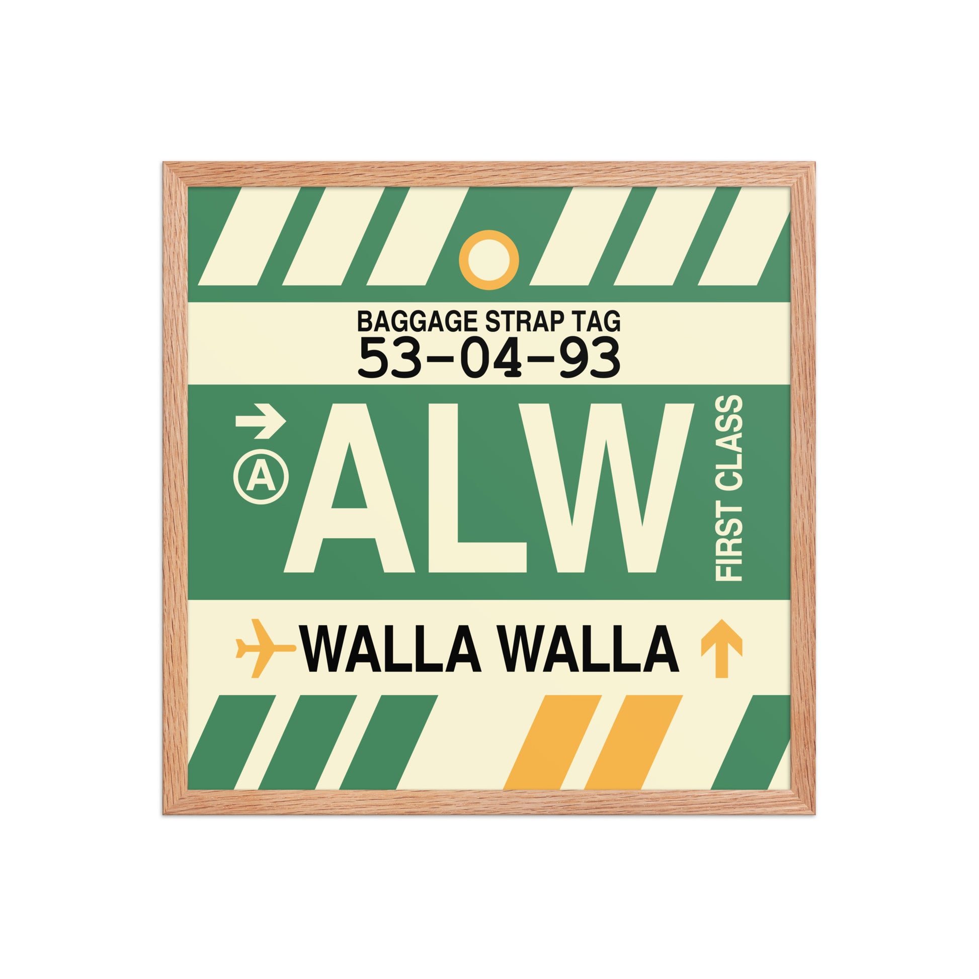 ALW Walla Walla Framed Print • Jet Age Baggage Tag Design • YHM Designs - Image 10