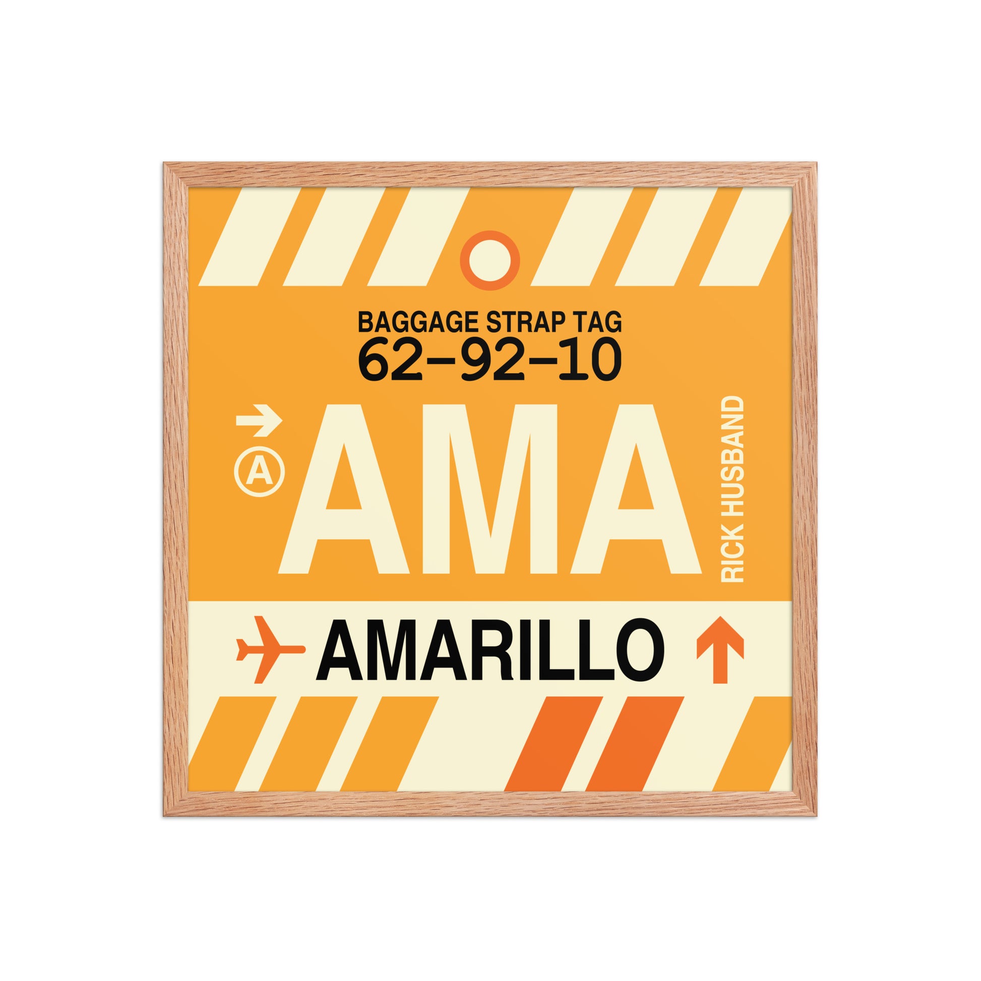 AMA Amarillo Framed Print • Jet Age Baggage Tag Design • YHM Designs - Image 10