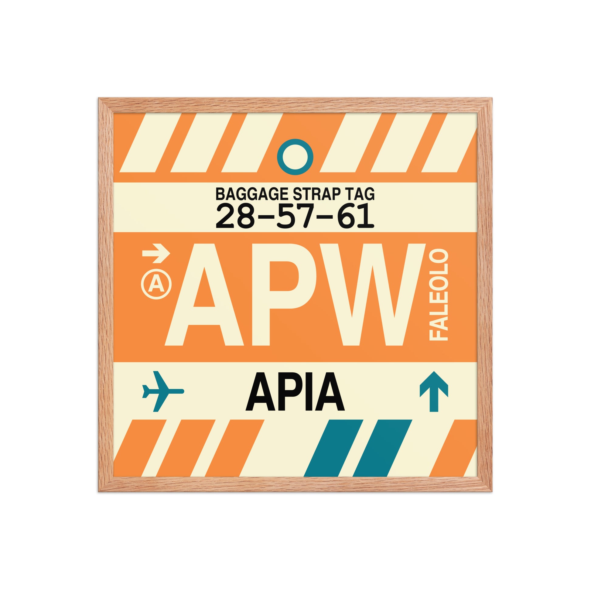 APW Apia Framed Print • Jet Age Baggage Tag Design • YHM Designs - Image 10