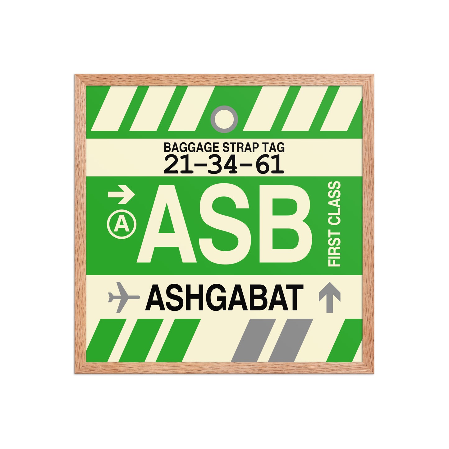 ASB Ashgabat Framed Print • Jet Age Baggage Tag Design • YHM Designs - Image 10