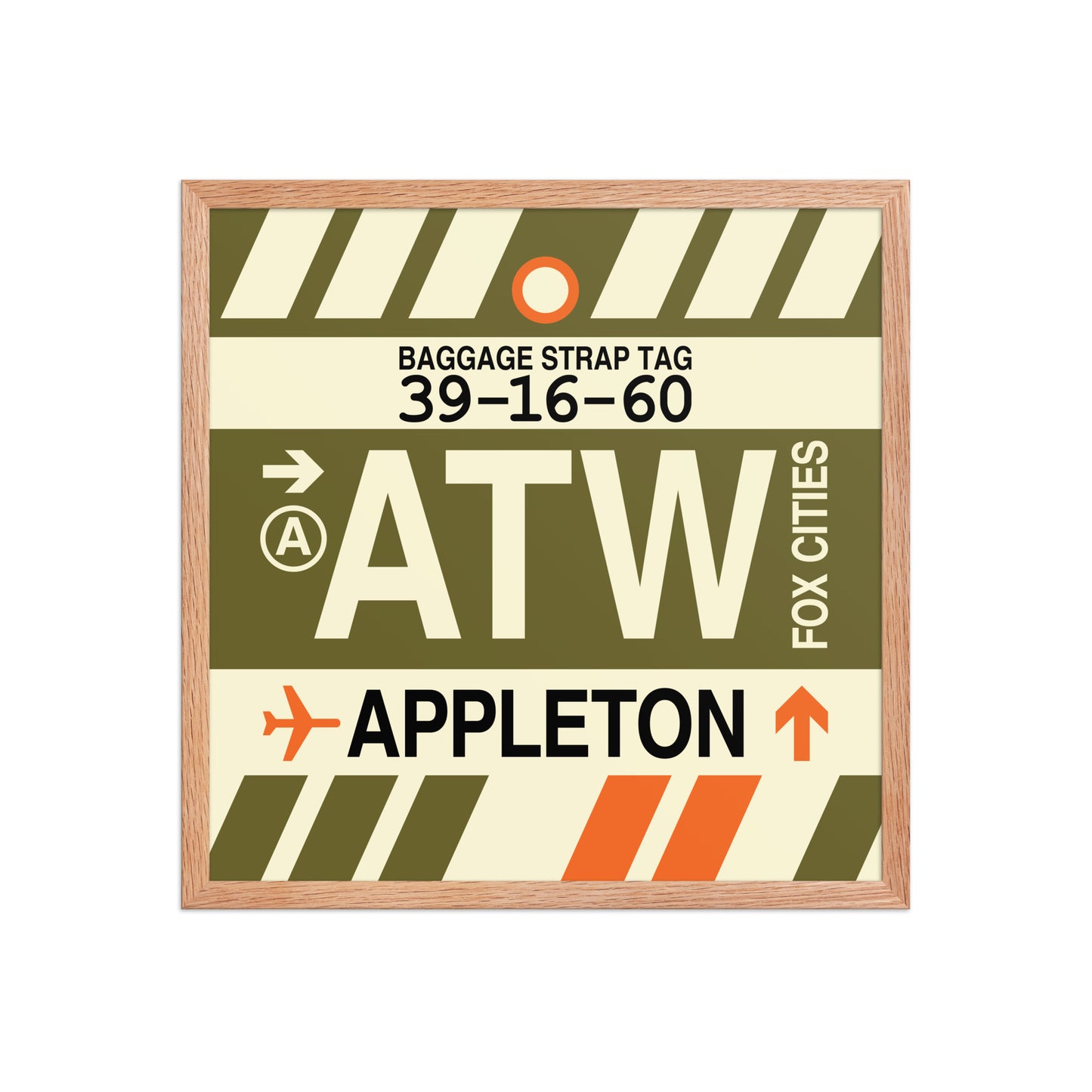 ATW Appleton Framed Print • Jet Age Baggage Tag Design • YHM Designs - Image 10