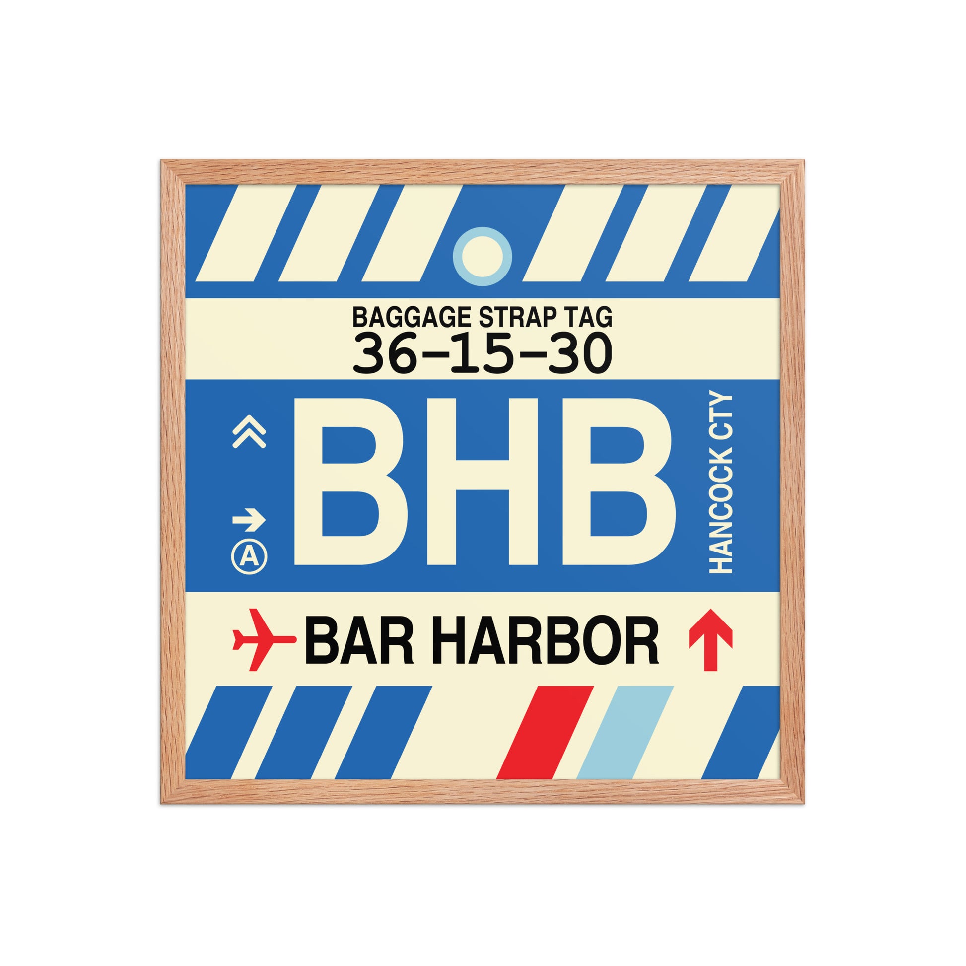 BHB Bar Harbor Framed Print • Jet Age Baggage Tag Design • YHM Designs - Image 10