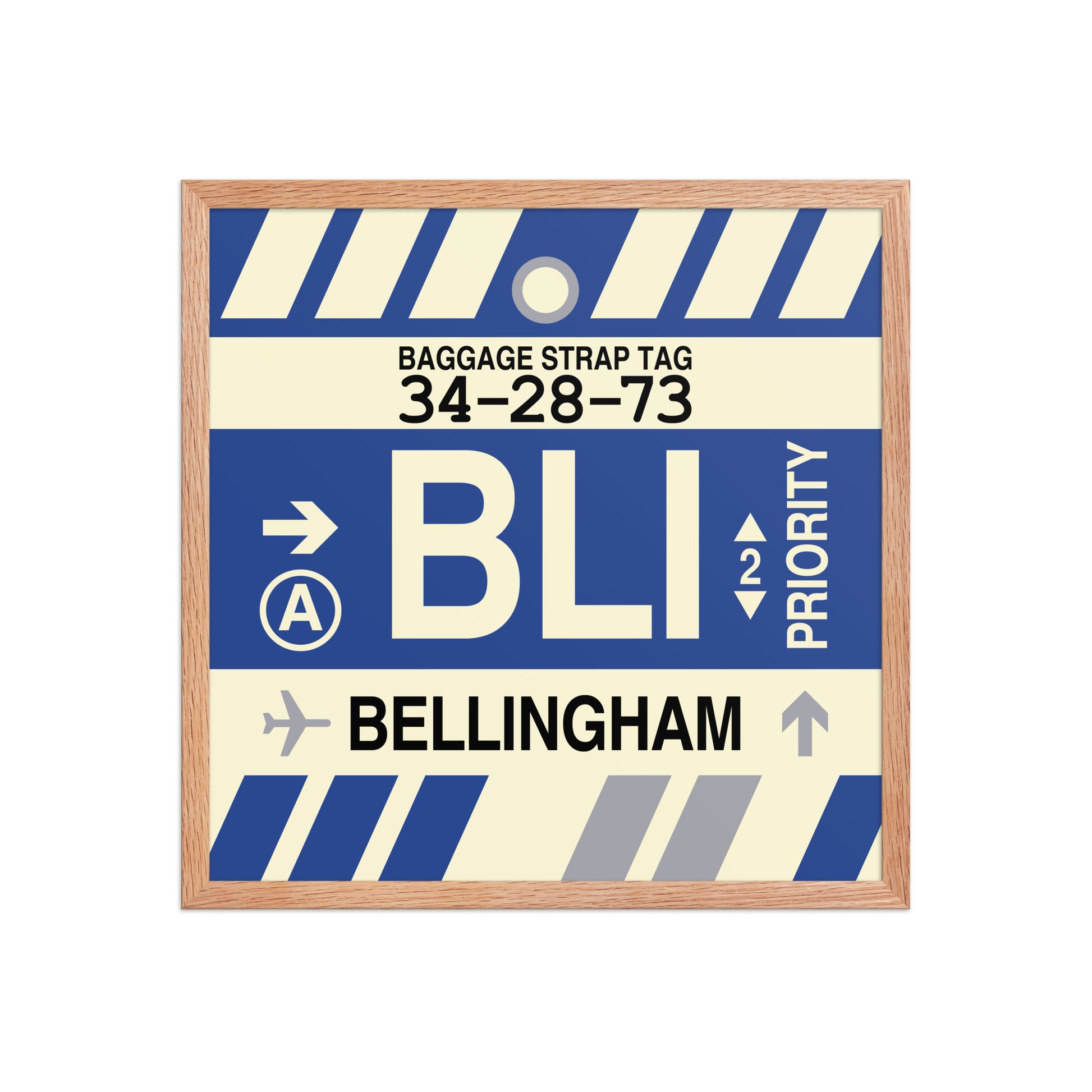 BLI Bellingham Framed Print • Jet Age Baggage Tag Design • YHM Designs - Image 10