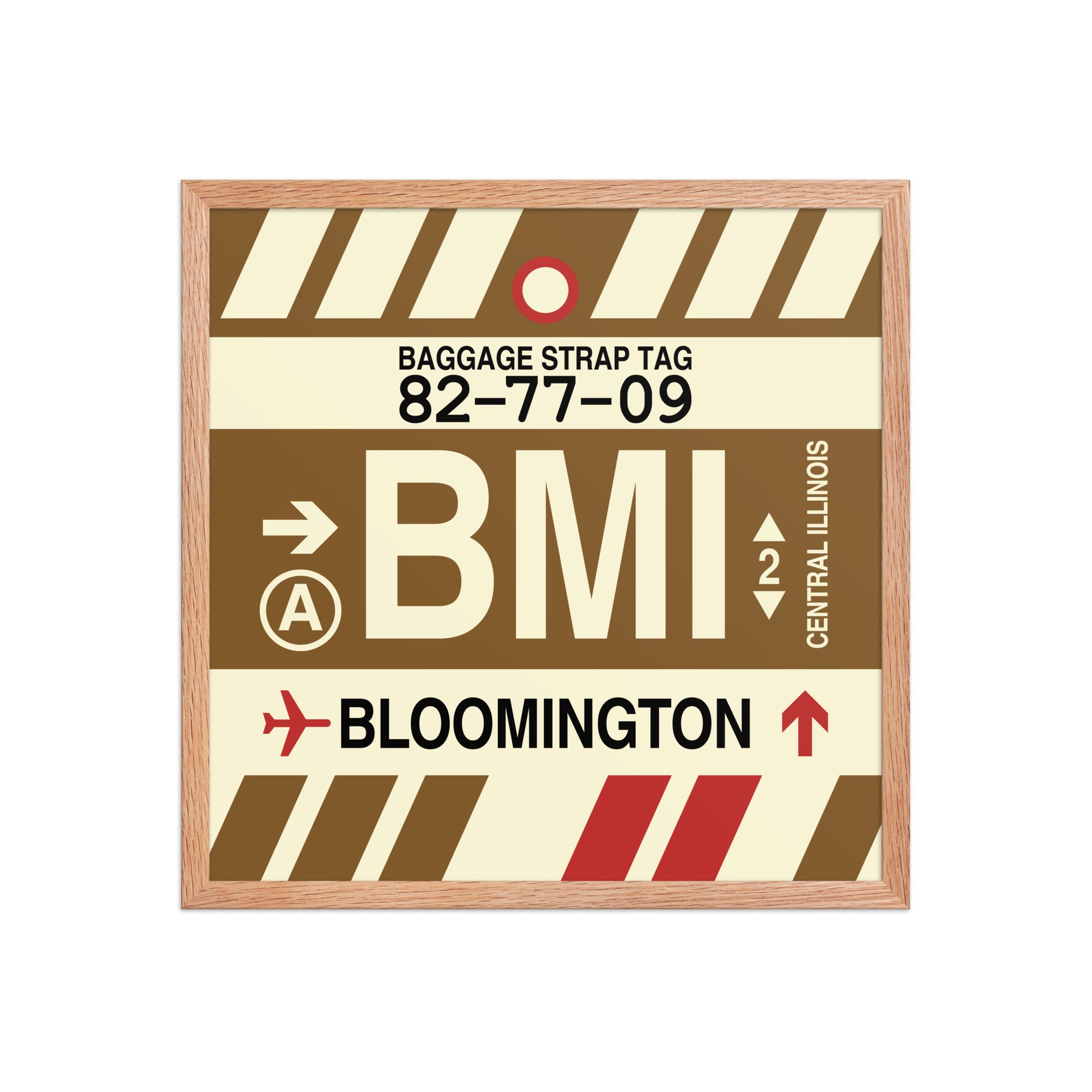 BMI Bloomington Framed Print • Jet Age Baggage Tag Design • YHM Designs - Image 10