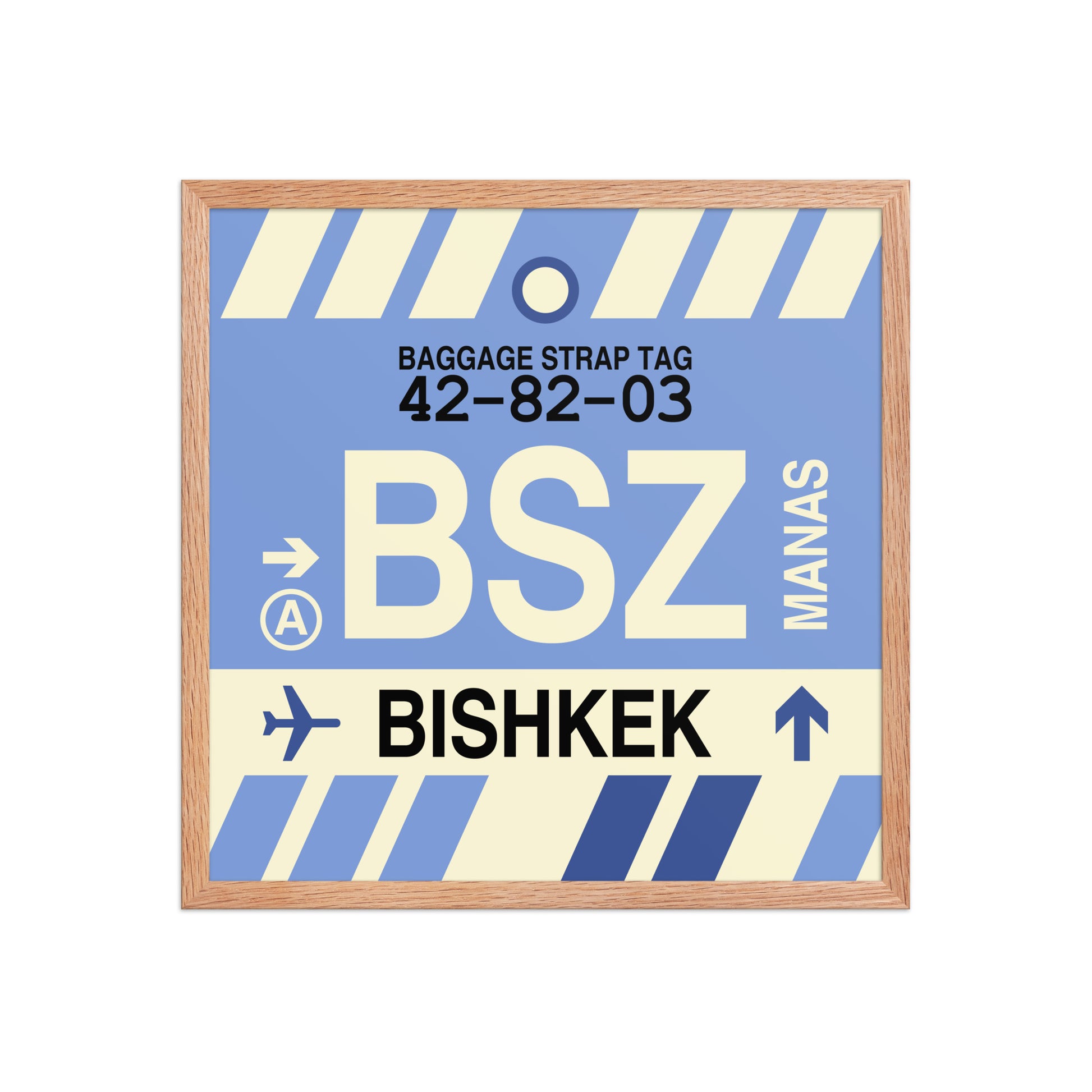 BSZ Bishkek Framed Print • Jet Age Baggage Tag Design • YHM Designs - Image 10