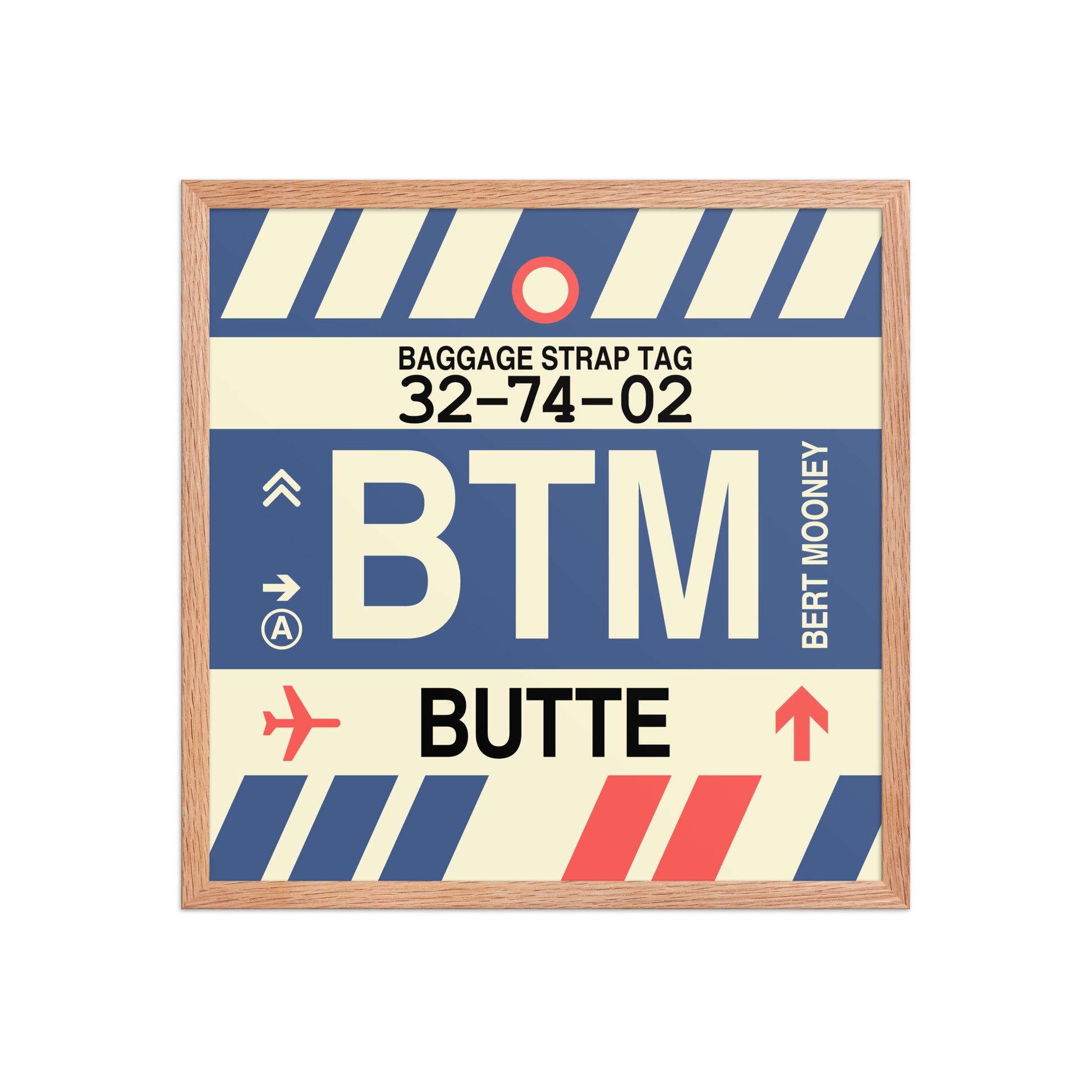 BTM Butte Framed Print • Jet Age Baggage Tag Design • YHM Designs - Image 10