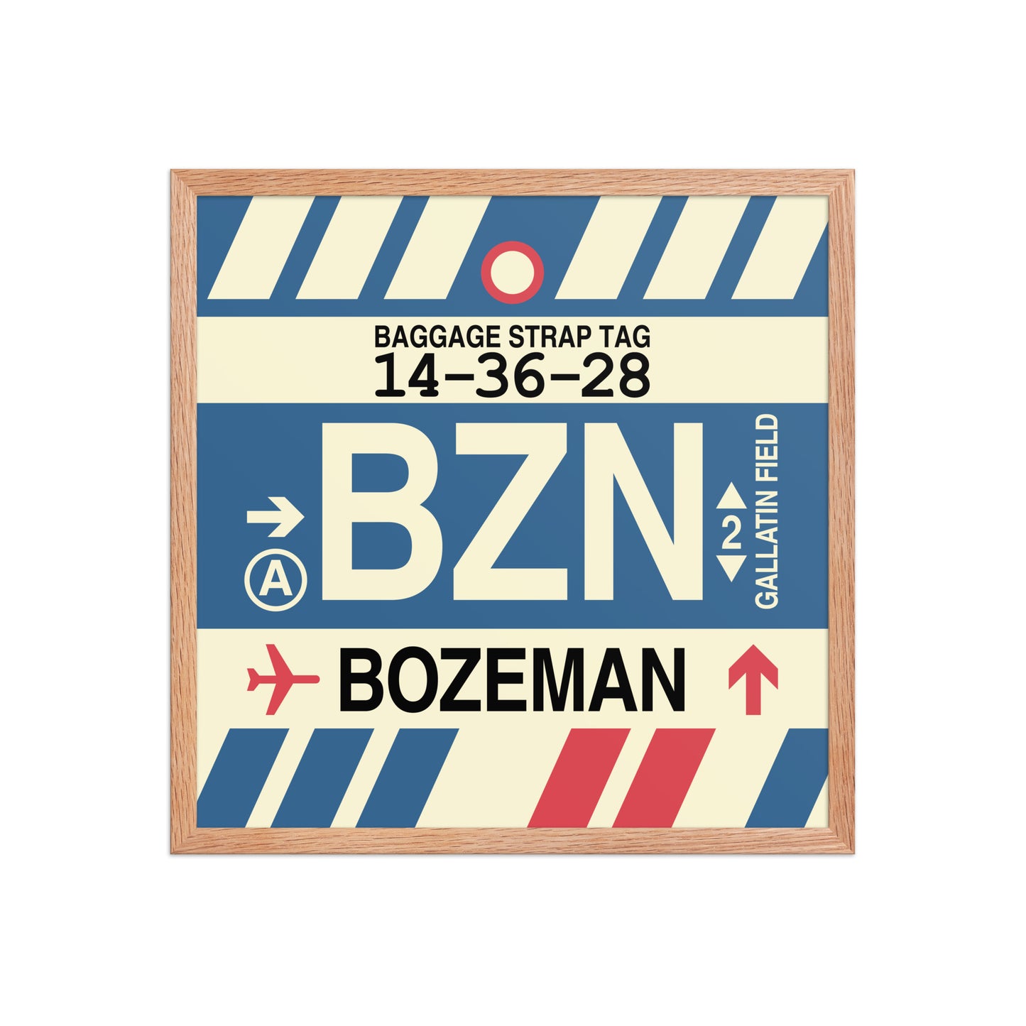 BZN Bozeman Framed Print • Jet Age Baggage Tag Design • YHM Designs - Image 10