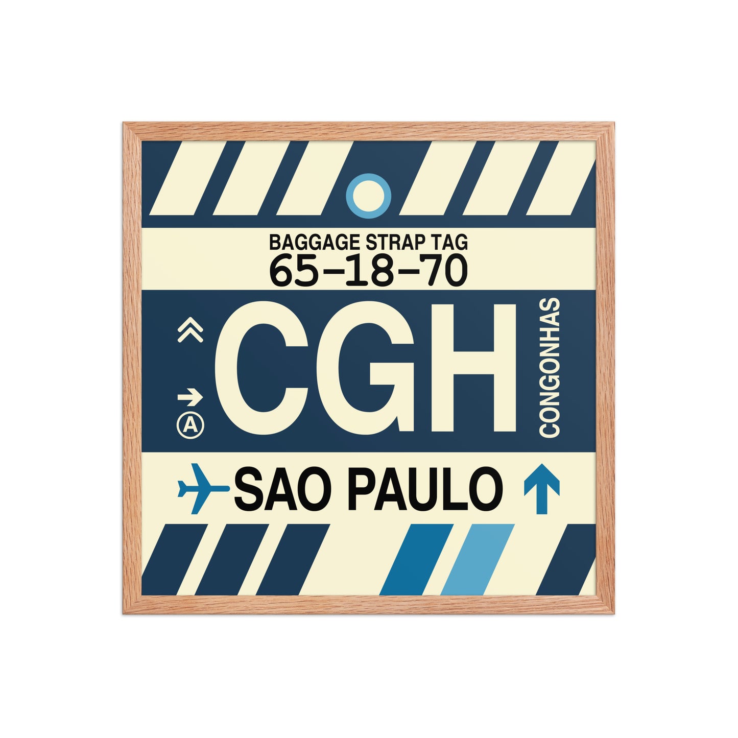 CGH Sao Paulo Framed Print • Jet Age Baggage Tag Design • YHM Designs - Image 10