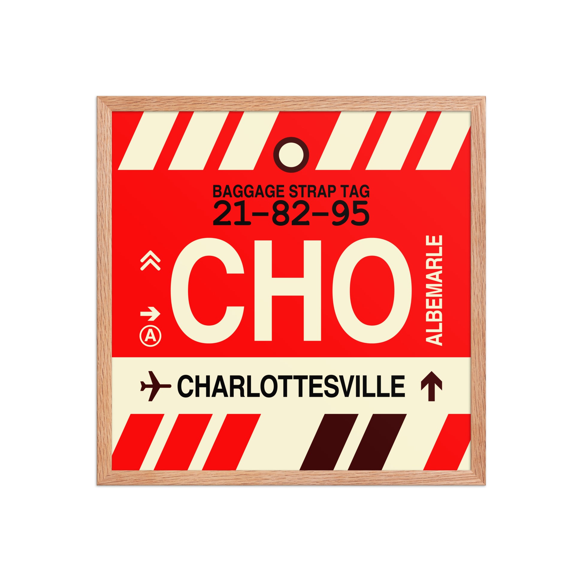 CHO Charlottesville Framed Print • Jet Age Baggage Tag Design • YHM Designs - Image 10