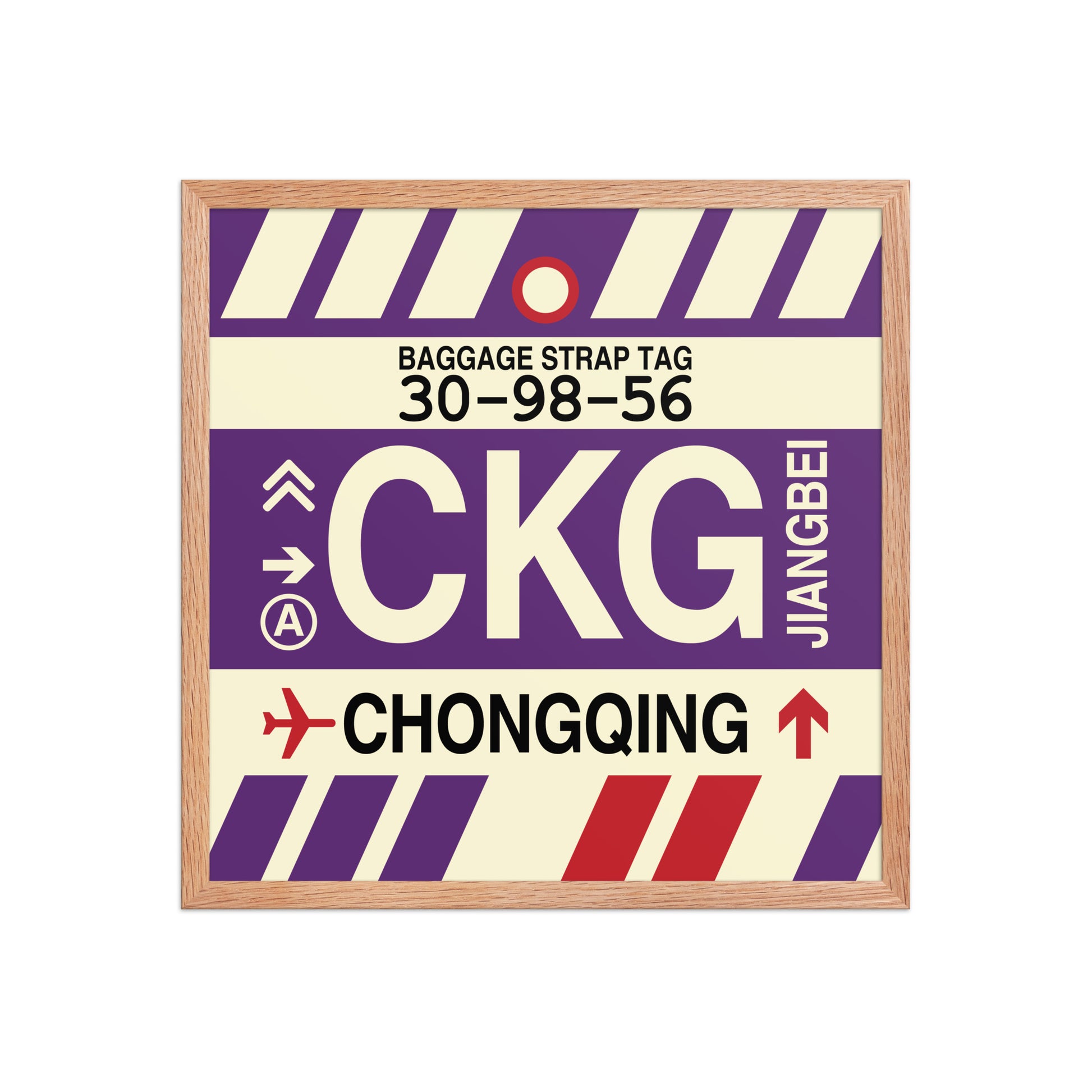 CKG Chongqing Framed Print • Jet Age Baggage Tag Design • YHM Designs - Image 10