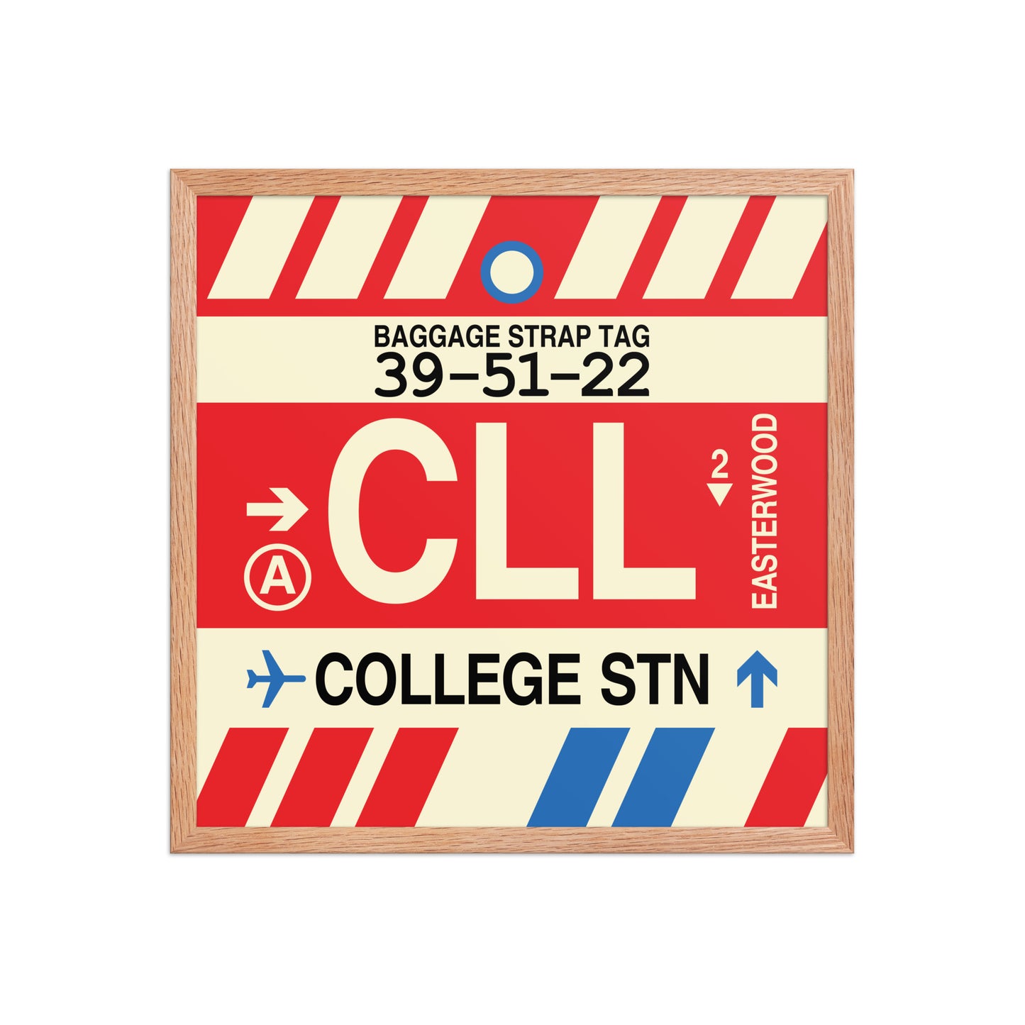CLL College Station Framed Print • Jet Age Baggage Tag Design • YHM Designs - Image 10