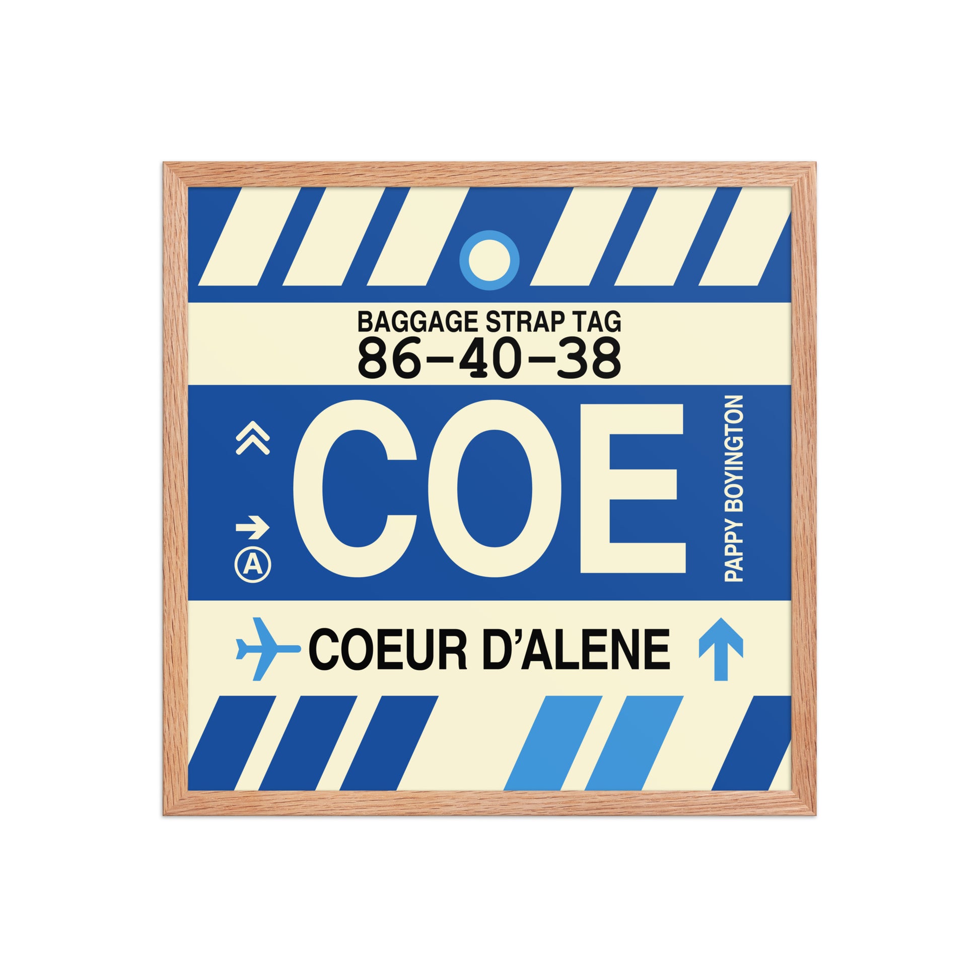 COE Coeur D'Alene Framed Print • Jet Age Baggage Tag Design • YHM Designs - Image 10