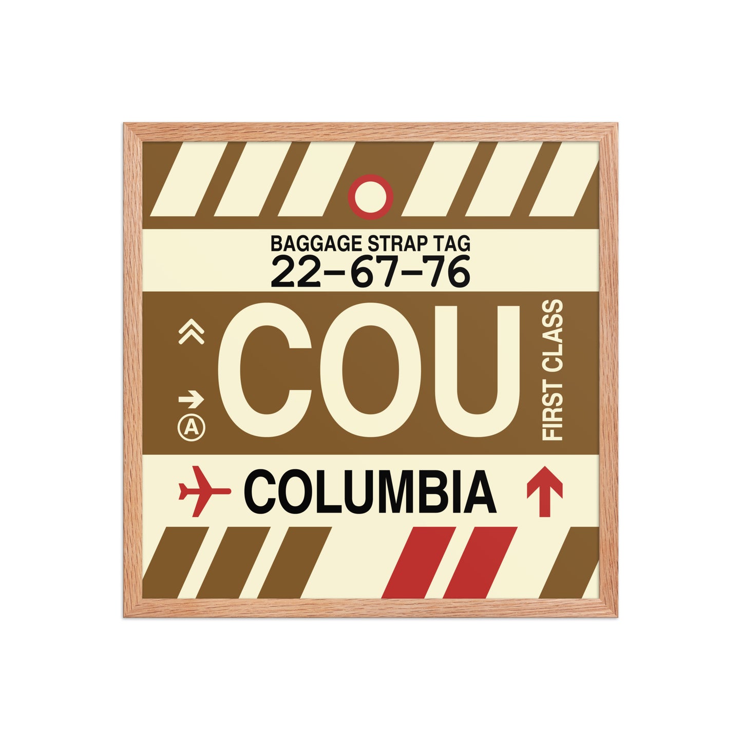 COU Columbia Framed Print • Jet Age Baggage Tag Design • YHM Designs - Image 10