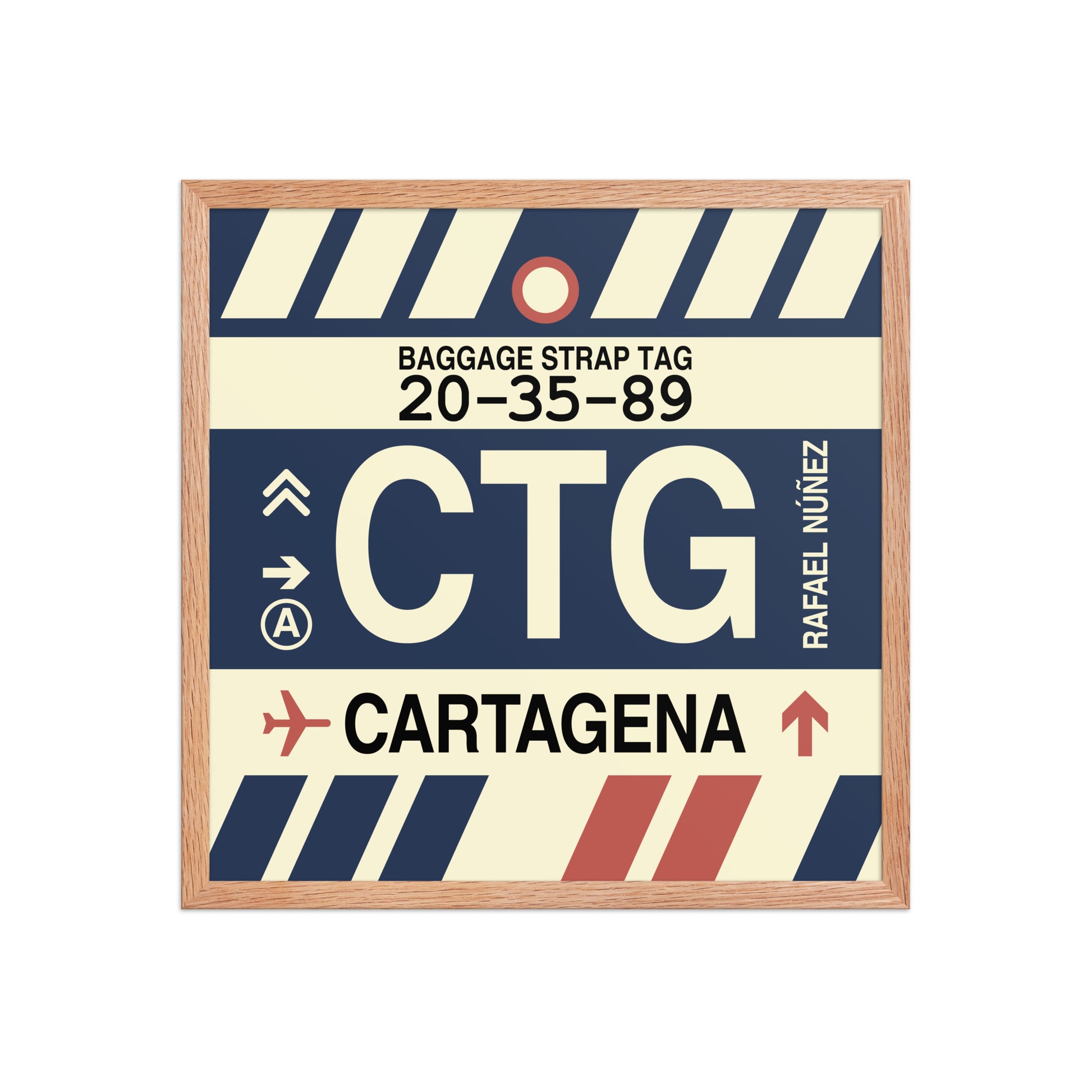 CTG Cartagena Framed Print • Jet Age Baggage Tag Design • YHM Designs - Image 10
