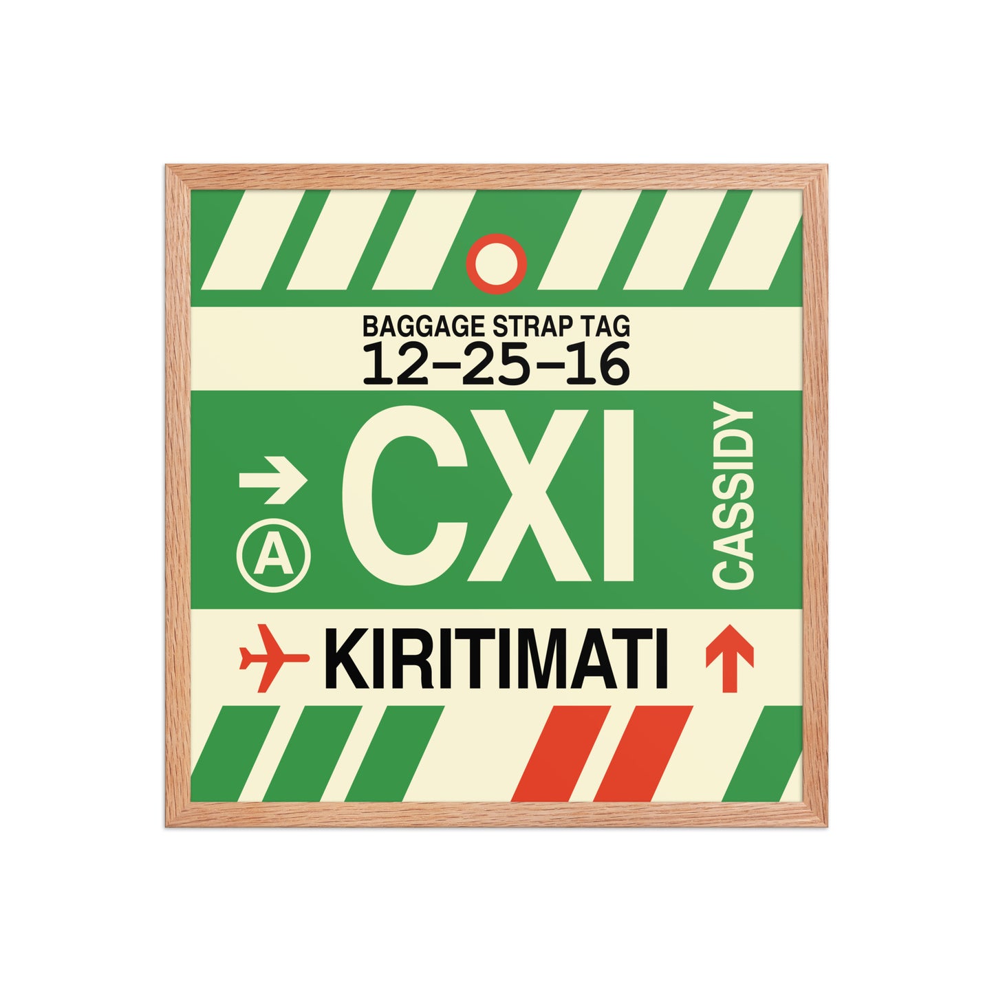 CXI Kiritimati Framed Print • Jet Age Baggage Tag Design • YHM Designs - Image 10