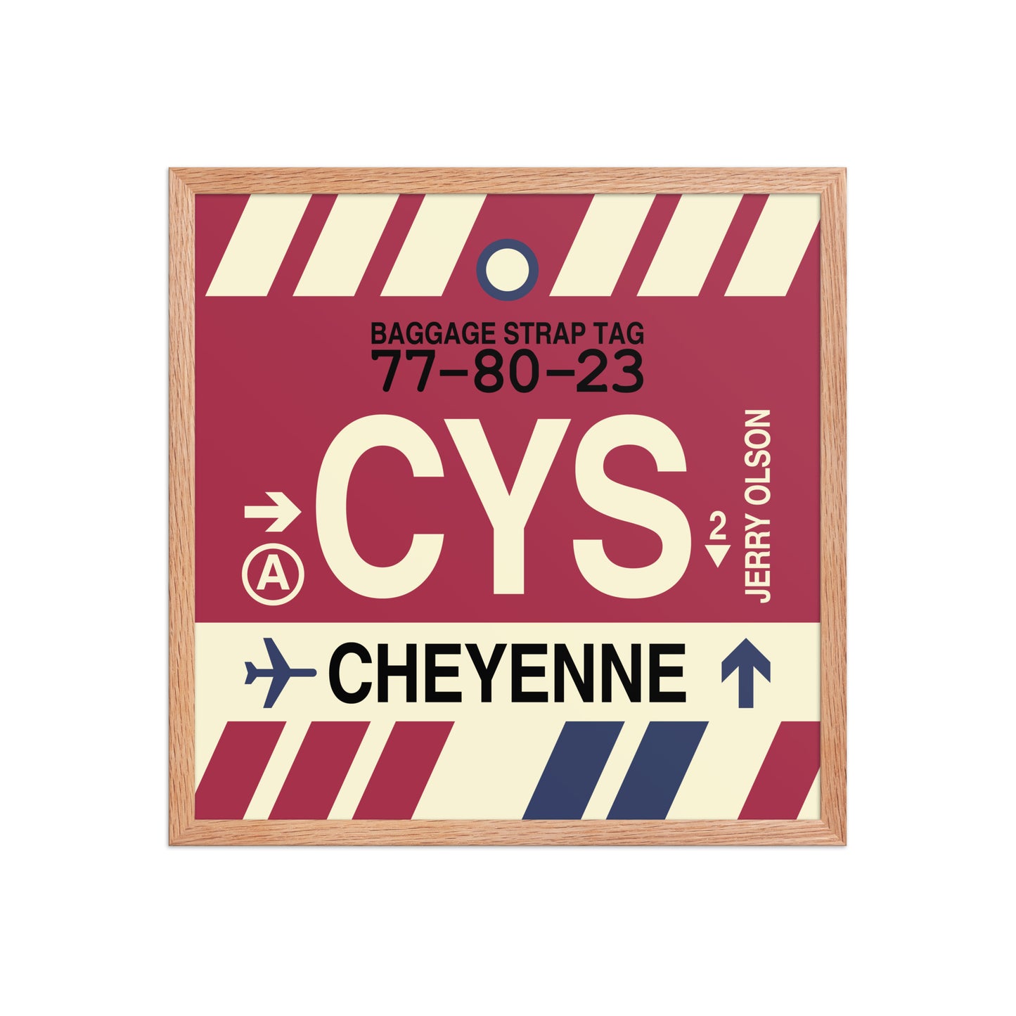 CYS Cheyenne Framed Print • Jet Age Baggage Tag Design • YHM Designs - Image 10