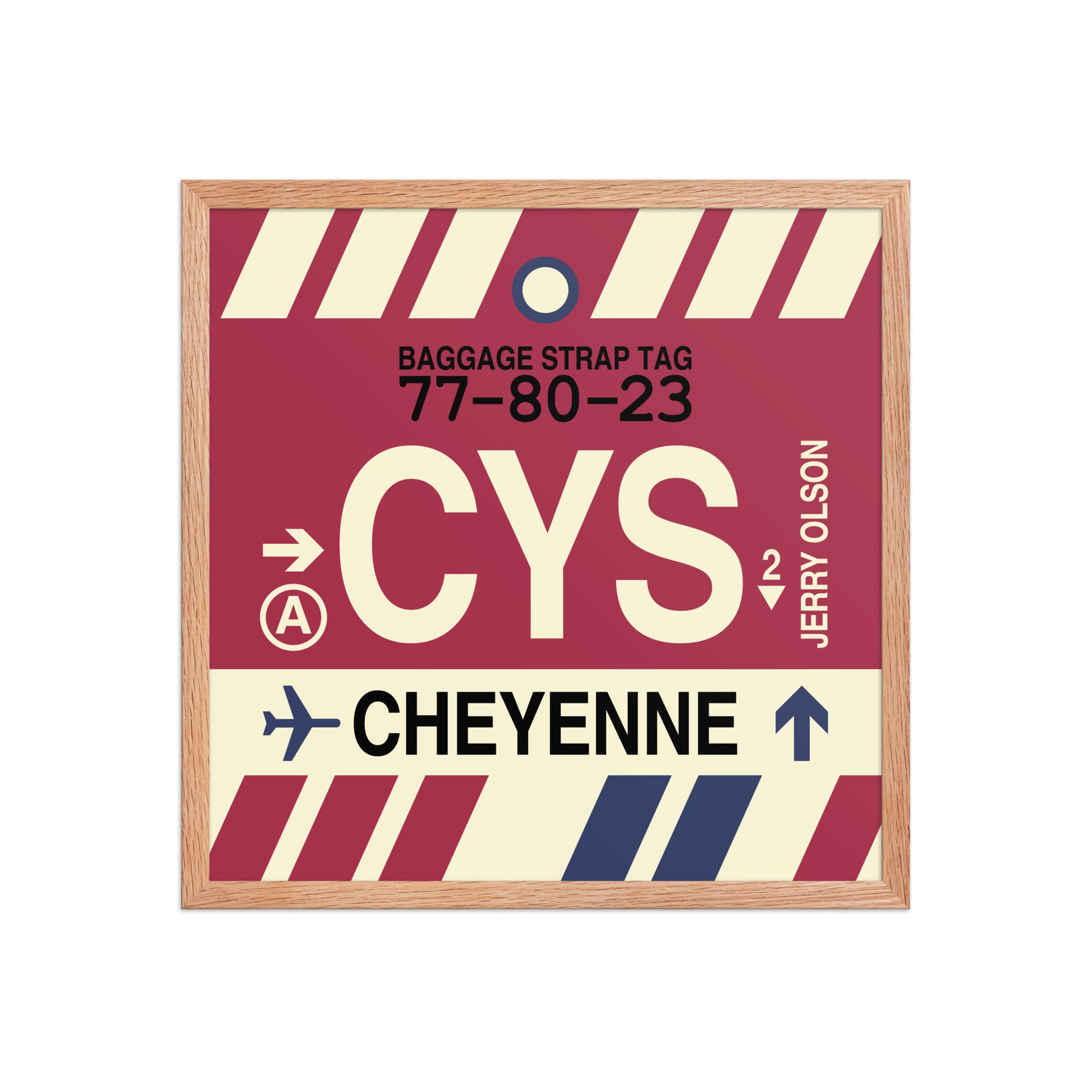 CYS Cheyenne Framed Print • Jet Age Baggage Tag Design • YHM Designs - Image 10