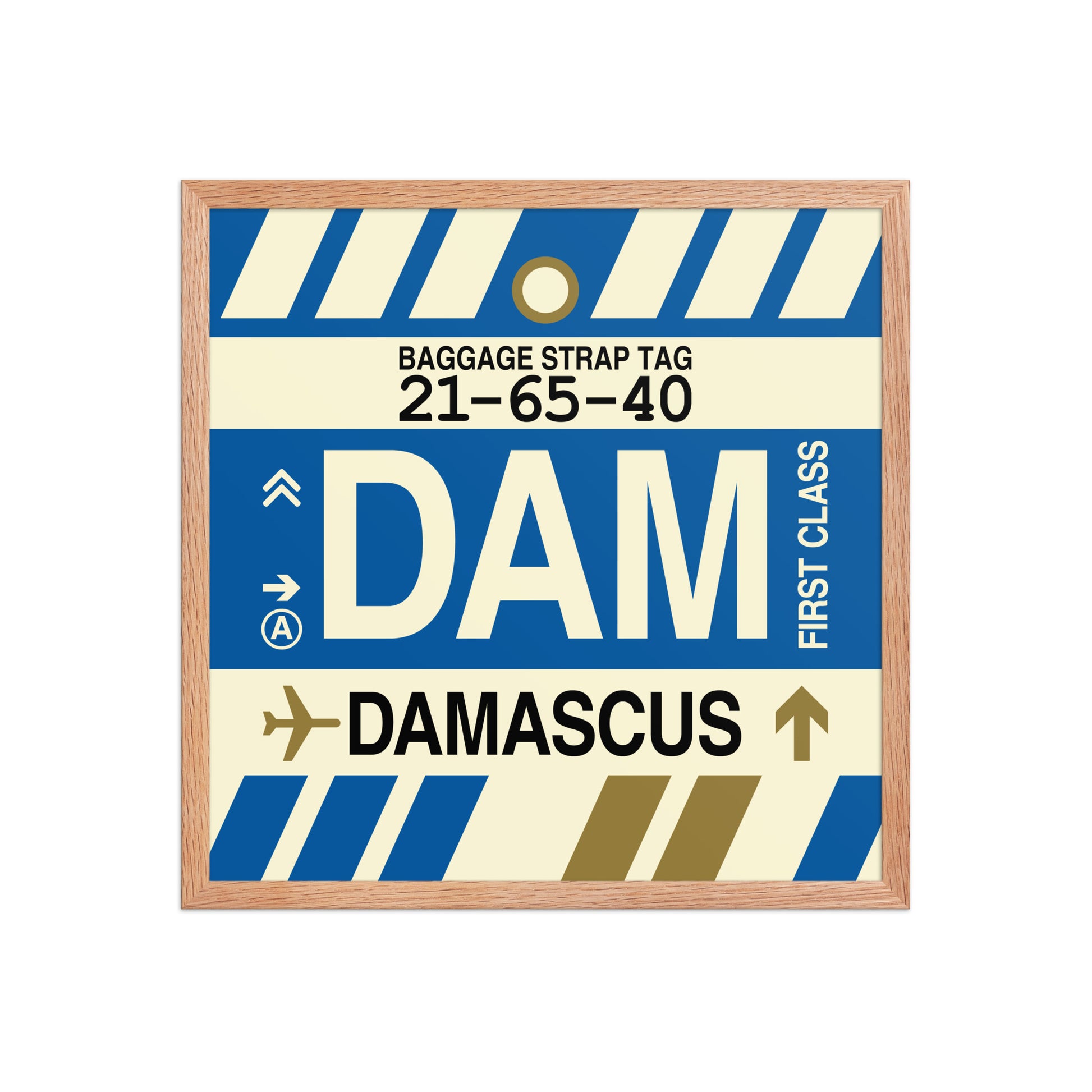 DAM Damascus Framed Print • Jet Age Baggage Tag Design • YHM Designs - Image 10