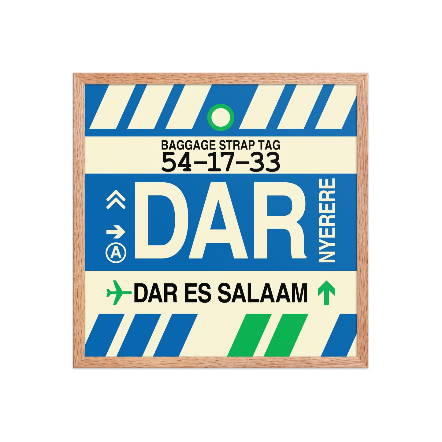 DAR Dar es Salaam Framed Print • Jet Age Baggage Tag Design • YHM Designs - Image 10