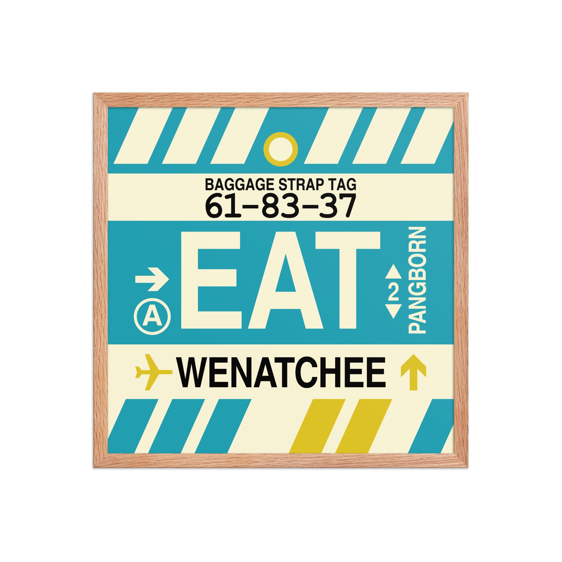 EAT Wenatchee Framed Print • Jet Age Baggage Tag Design • YHM Designs - Image 10