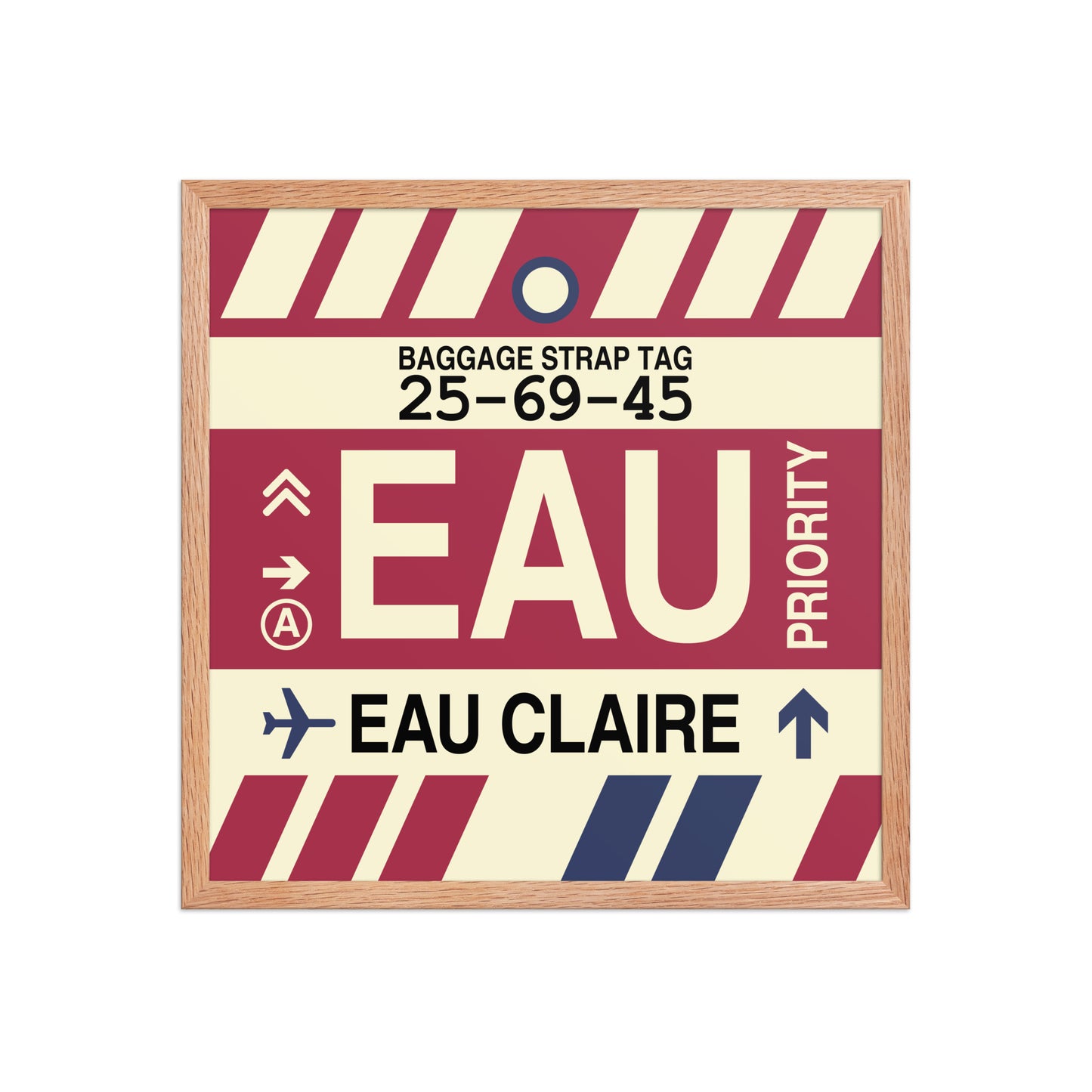 EAU Eau Claire Framed Print • Jet Age Baggage Tag Design • YHM Designs - Image 10
