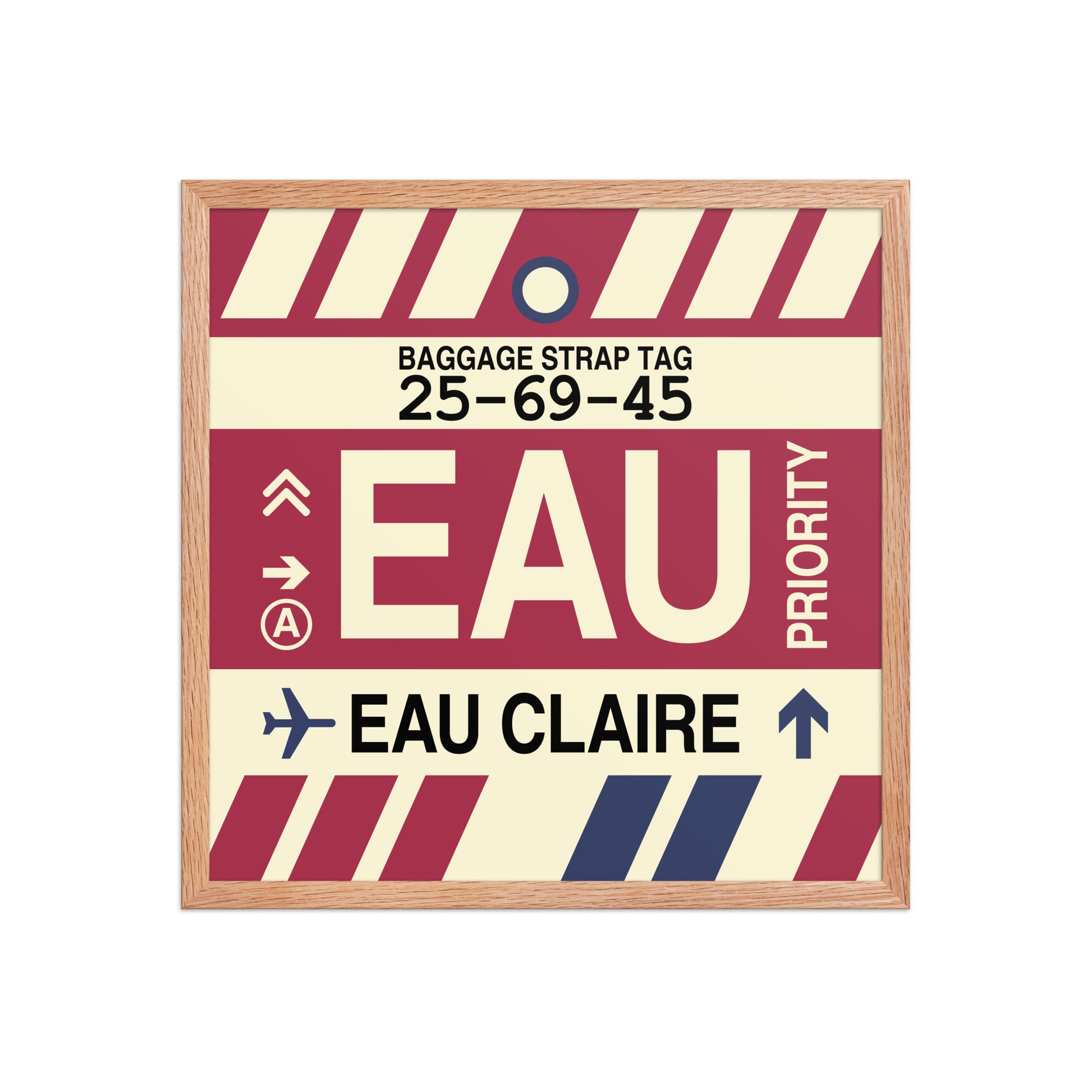 EAU Eau Claire Framed Print • Jet Age Baggage Tag Design • YHM Designs - Image 10